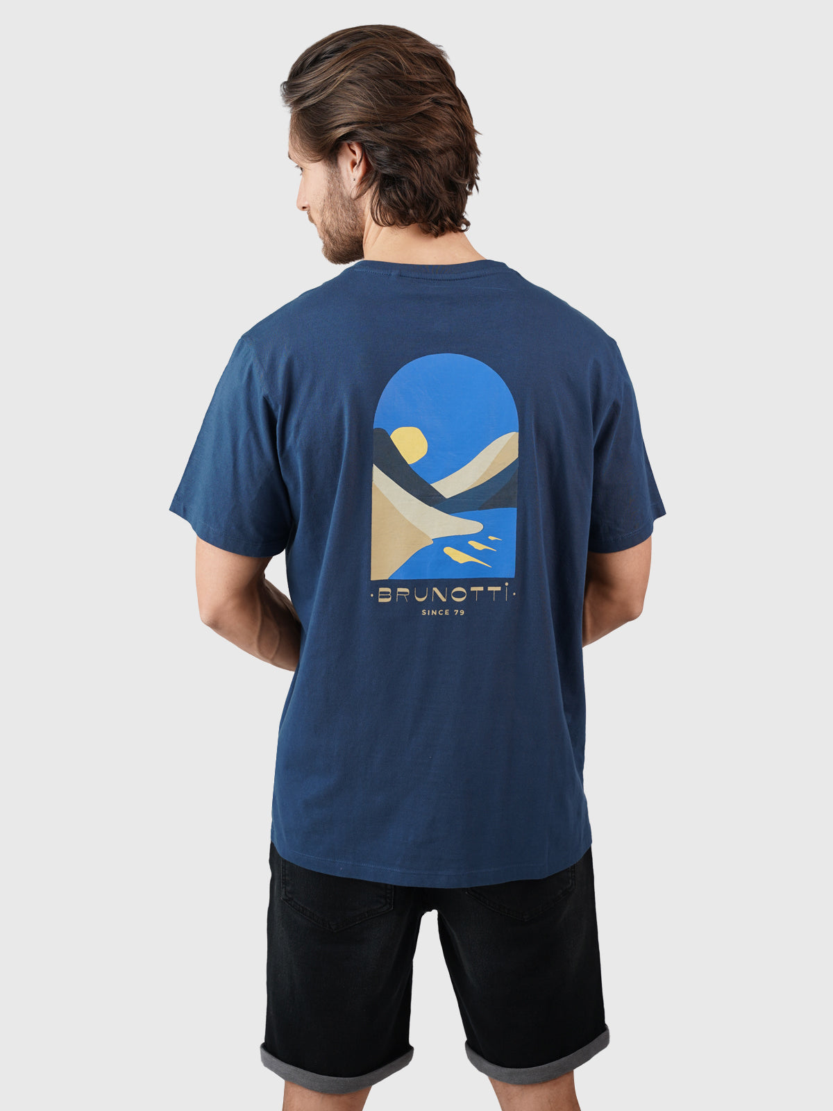 Oval-Mountain Men T-shirt | Blue