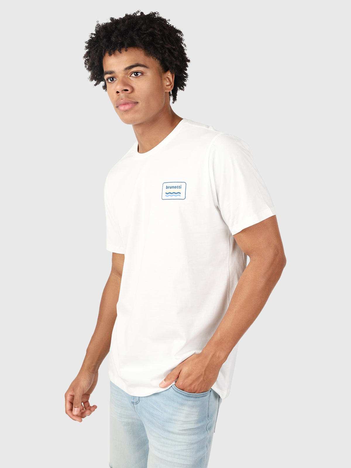 Logo-Wave Heren T-shirt | Off-White