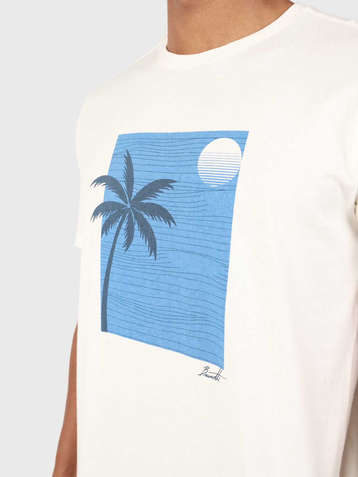 Palm-Sunset Herren T-shirt | Off-White