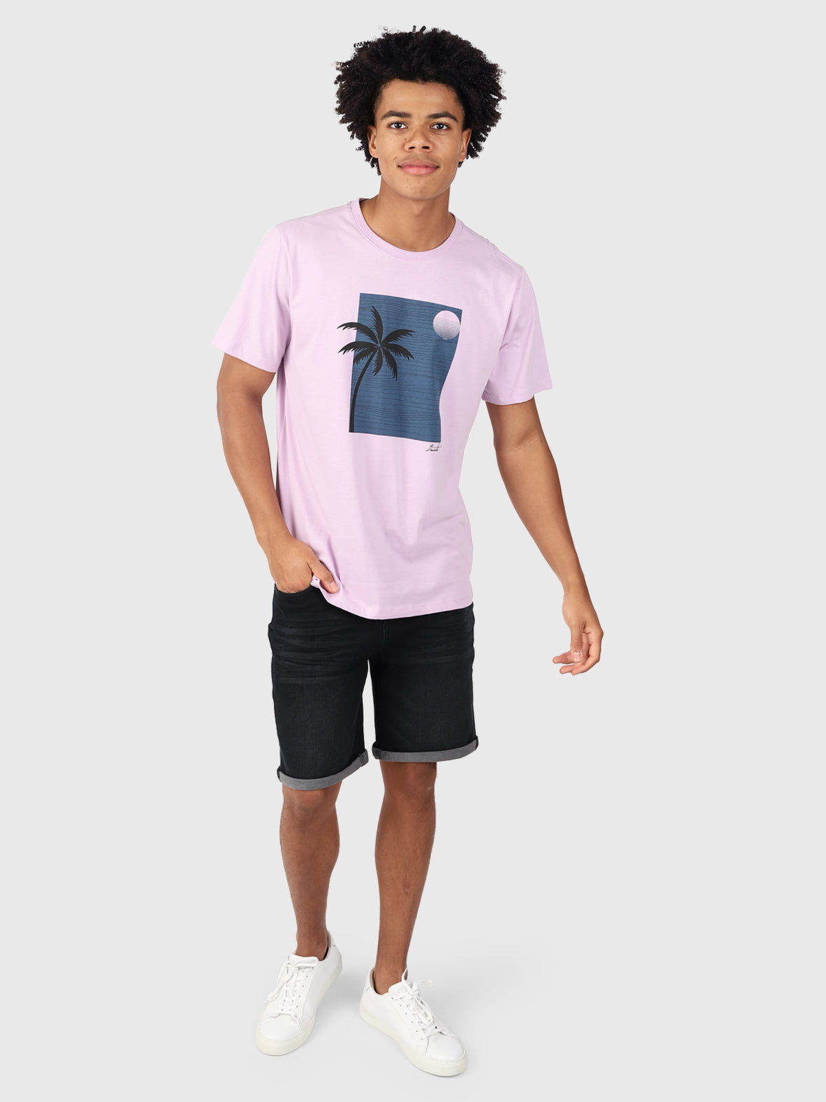 Palm-Sunset Men T-shirt | Purple