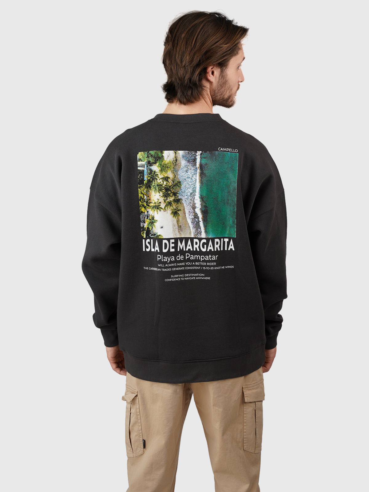 Campello-Island Heren Oversized Sweater | Zwart