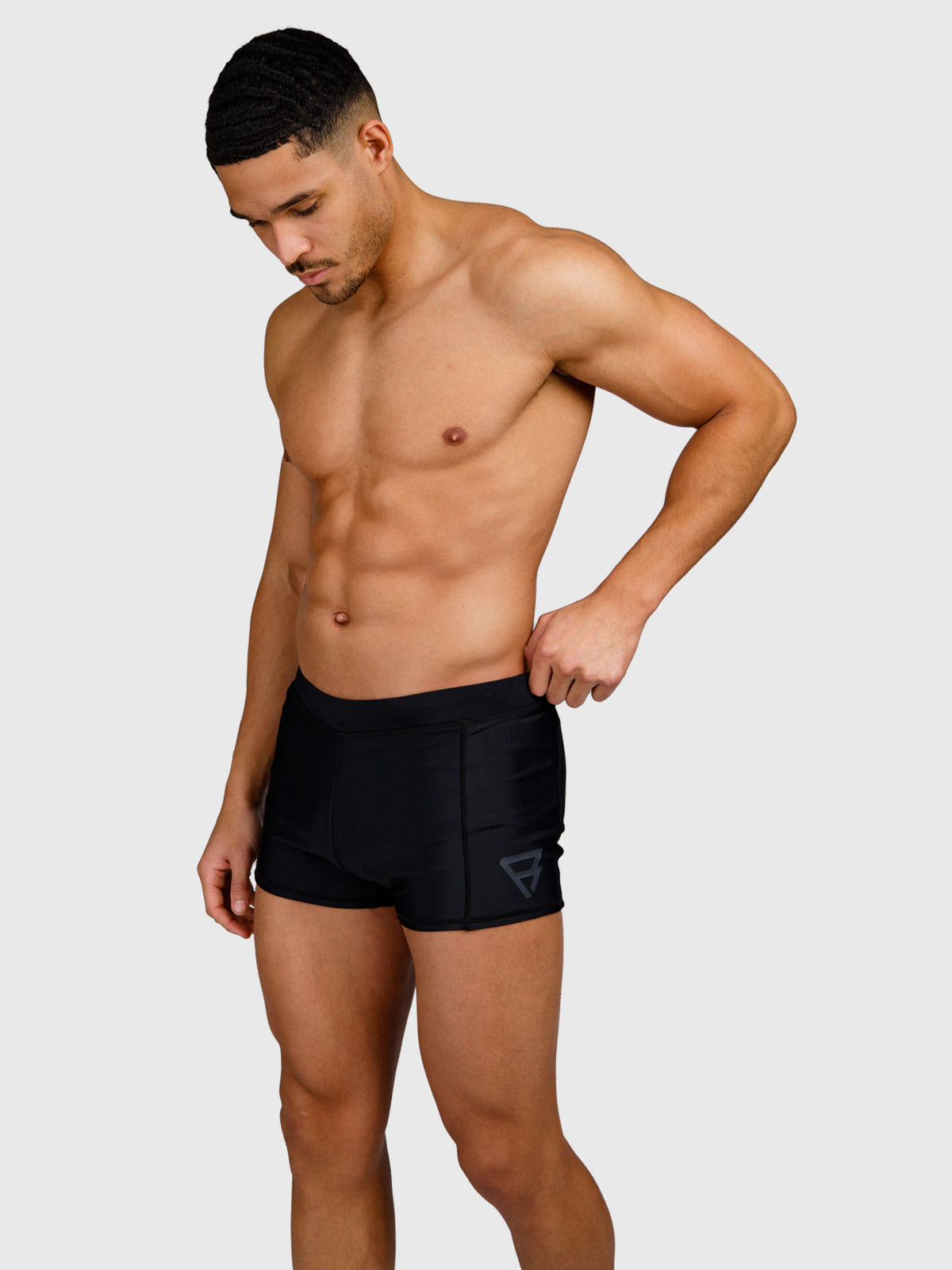 Samier-Logo Men Swim Trunks | Black