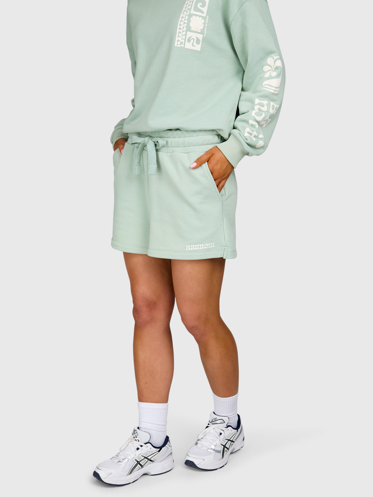 Milly Women Sweat Short | Aqua Grey