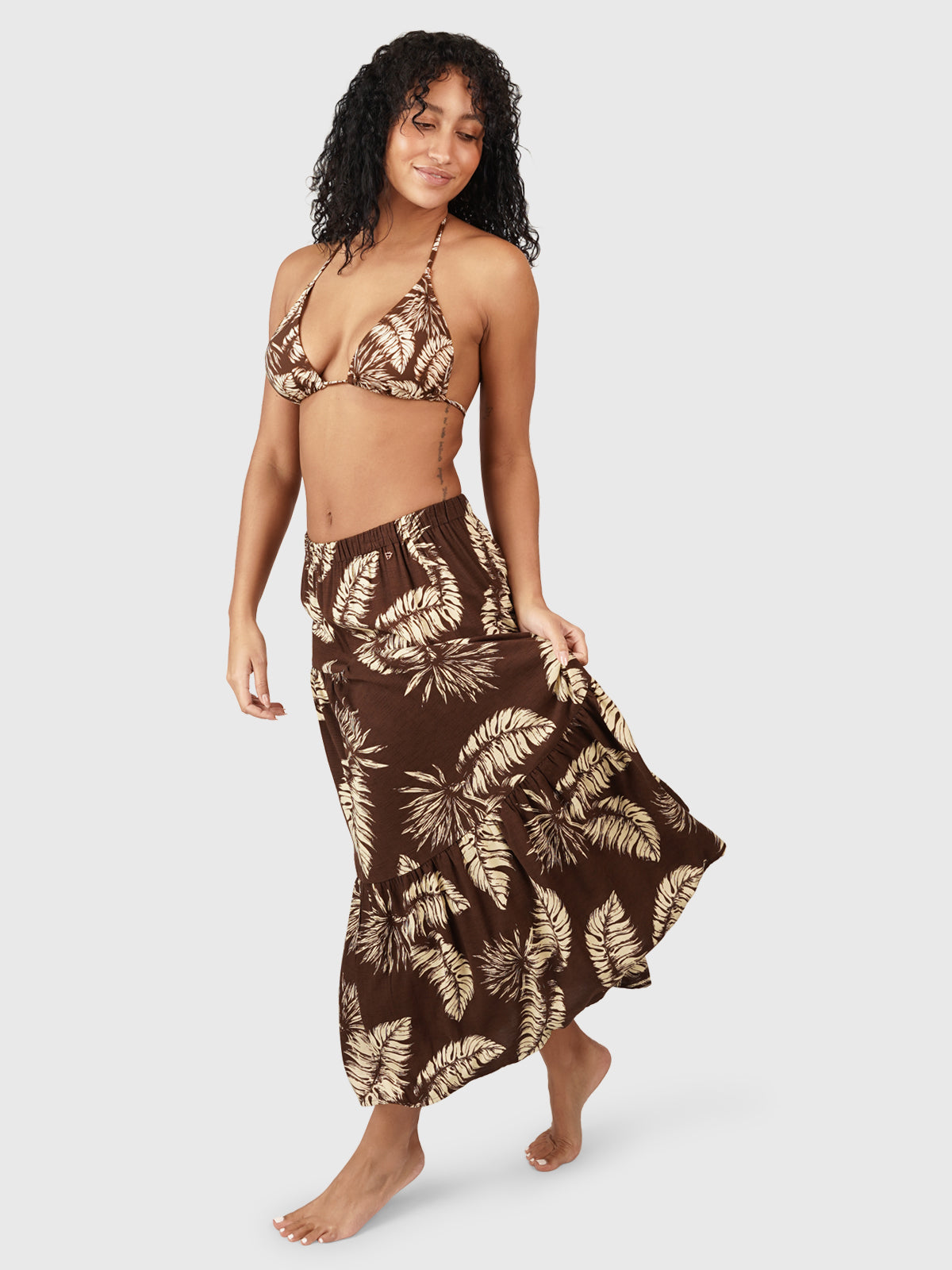 Romy-Palm Women Skirt | Brown