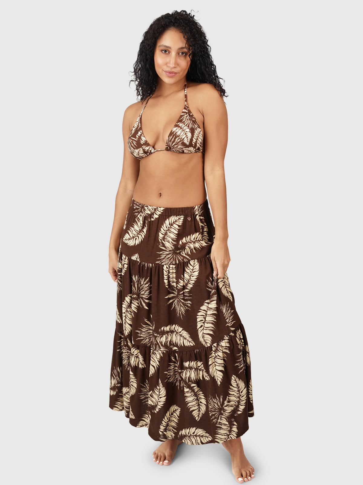 Romy-Palm Women Skirt | Brown