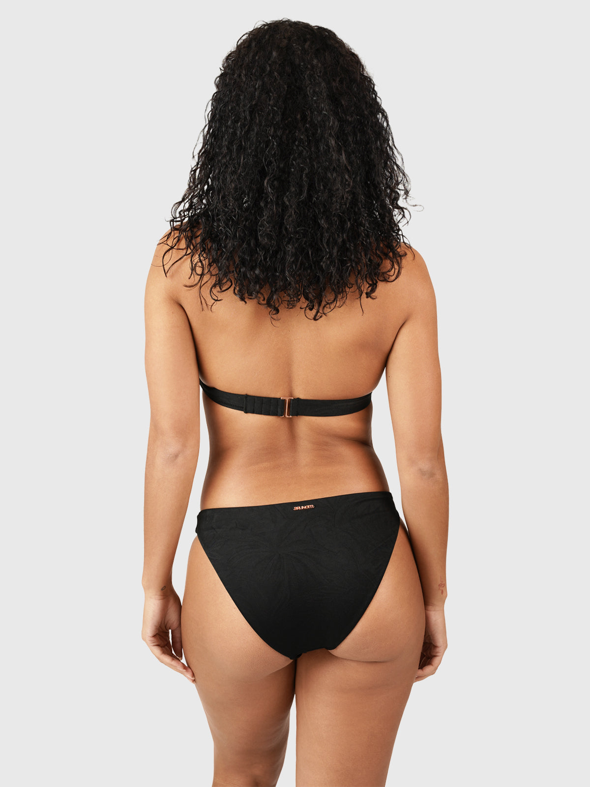 Kohali-Leaves Women Bralette Bikini Set | Black