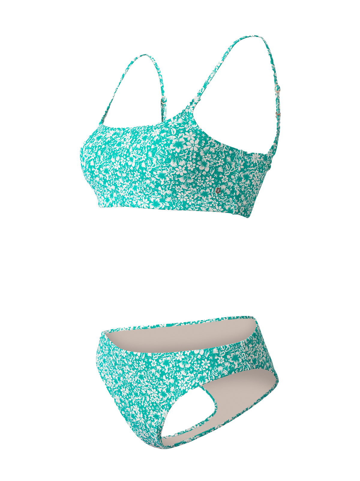 Cruzin-Ditsy Damen Bralette Bikini Set | Grün