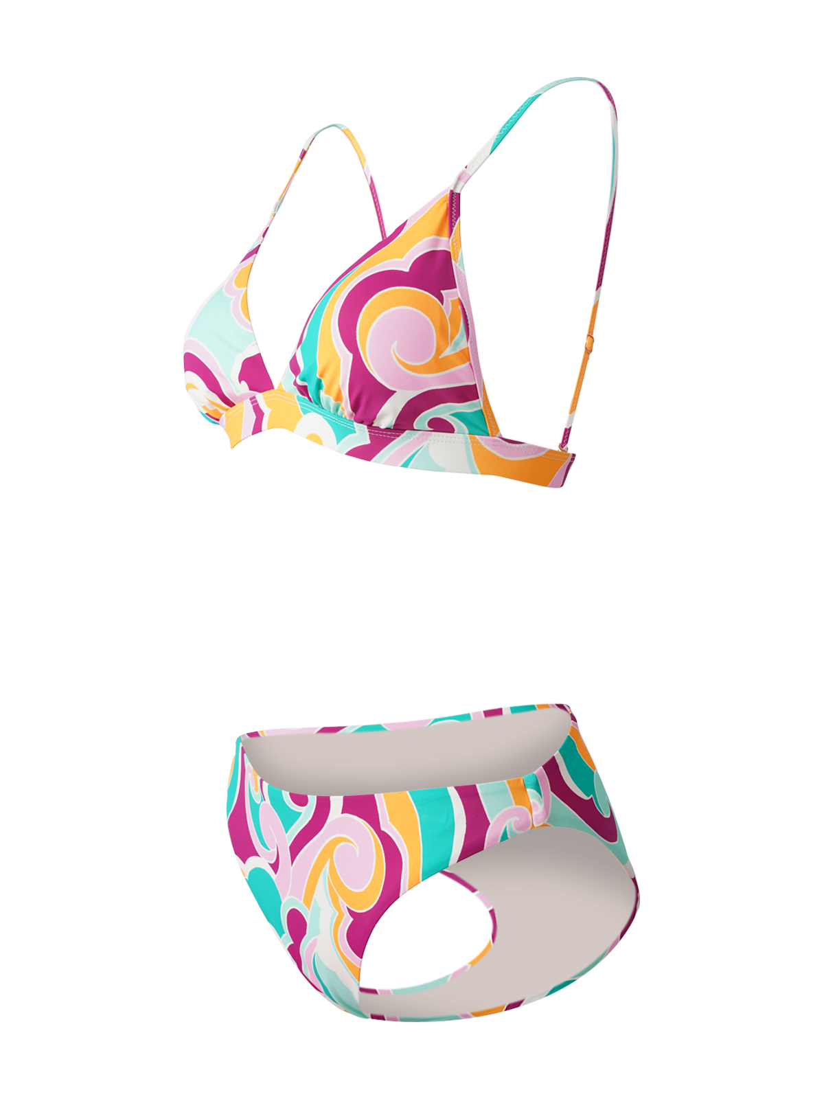 Alison-Swirl Women Bralette Bikini Set | Multi Color