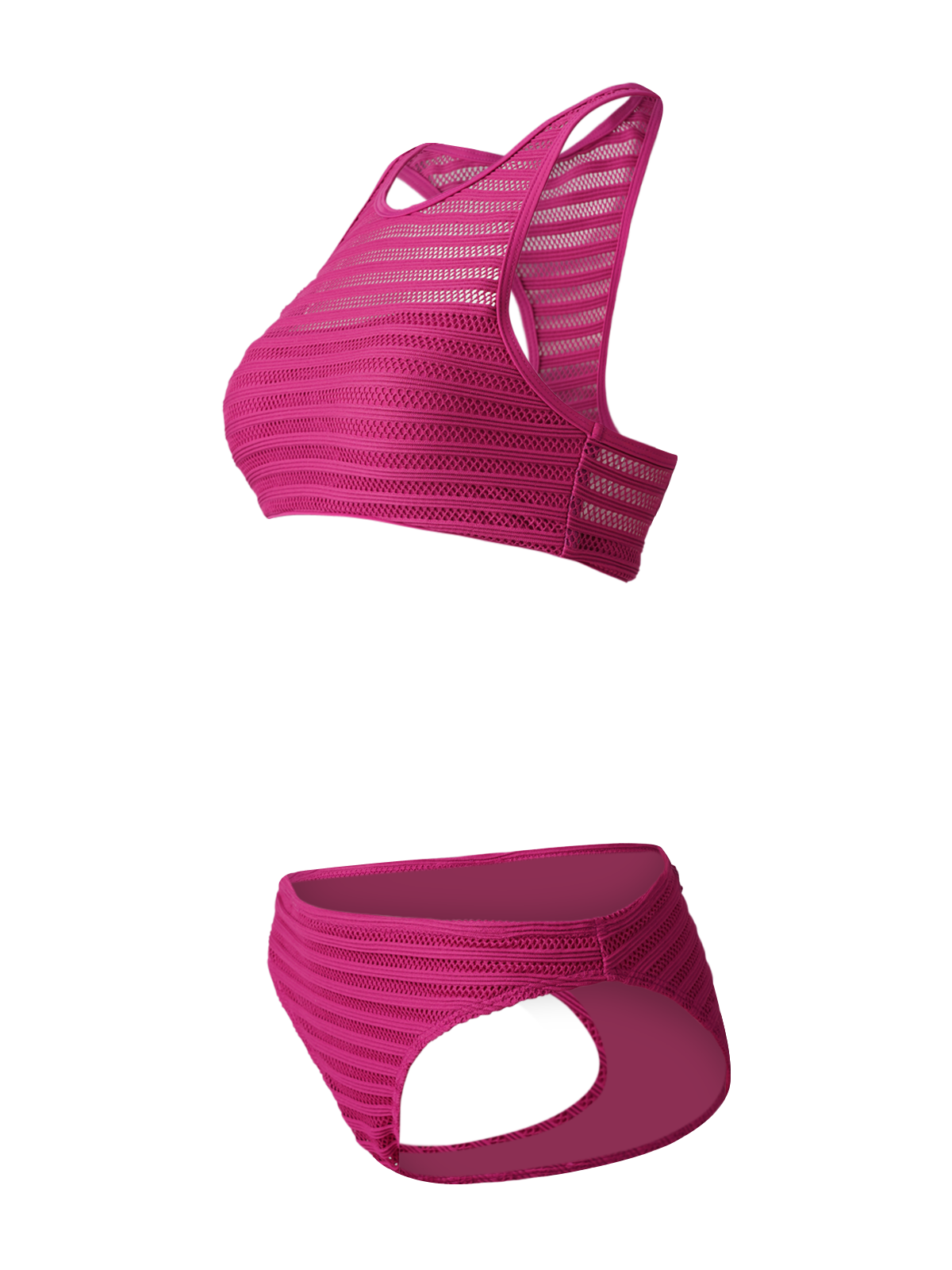 Elena Mesh Damen Sports Bikini Set | Pink