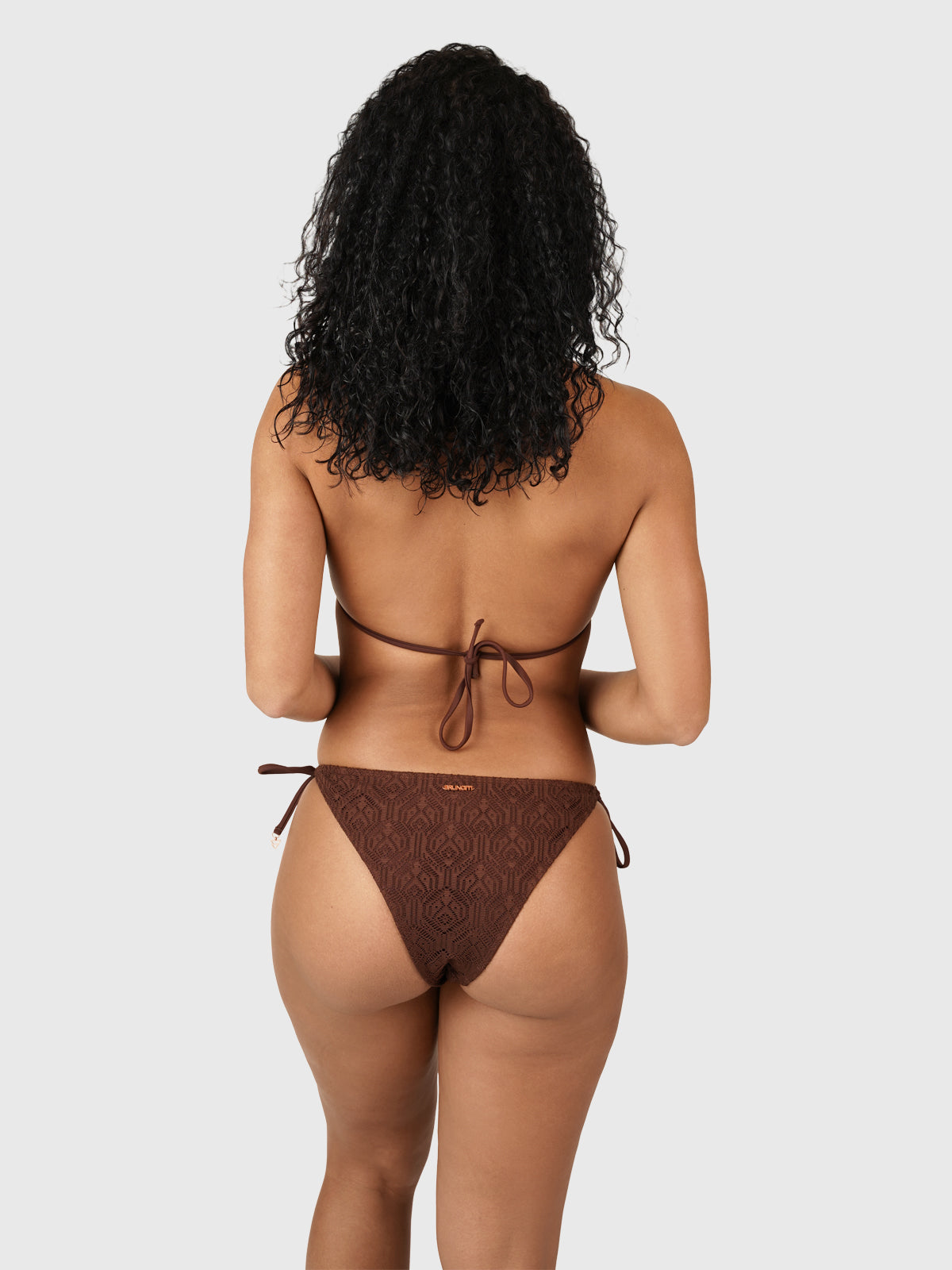 Mahlia-Lace Dames Triangel Bikini Set | Bruin