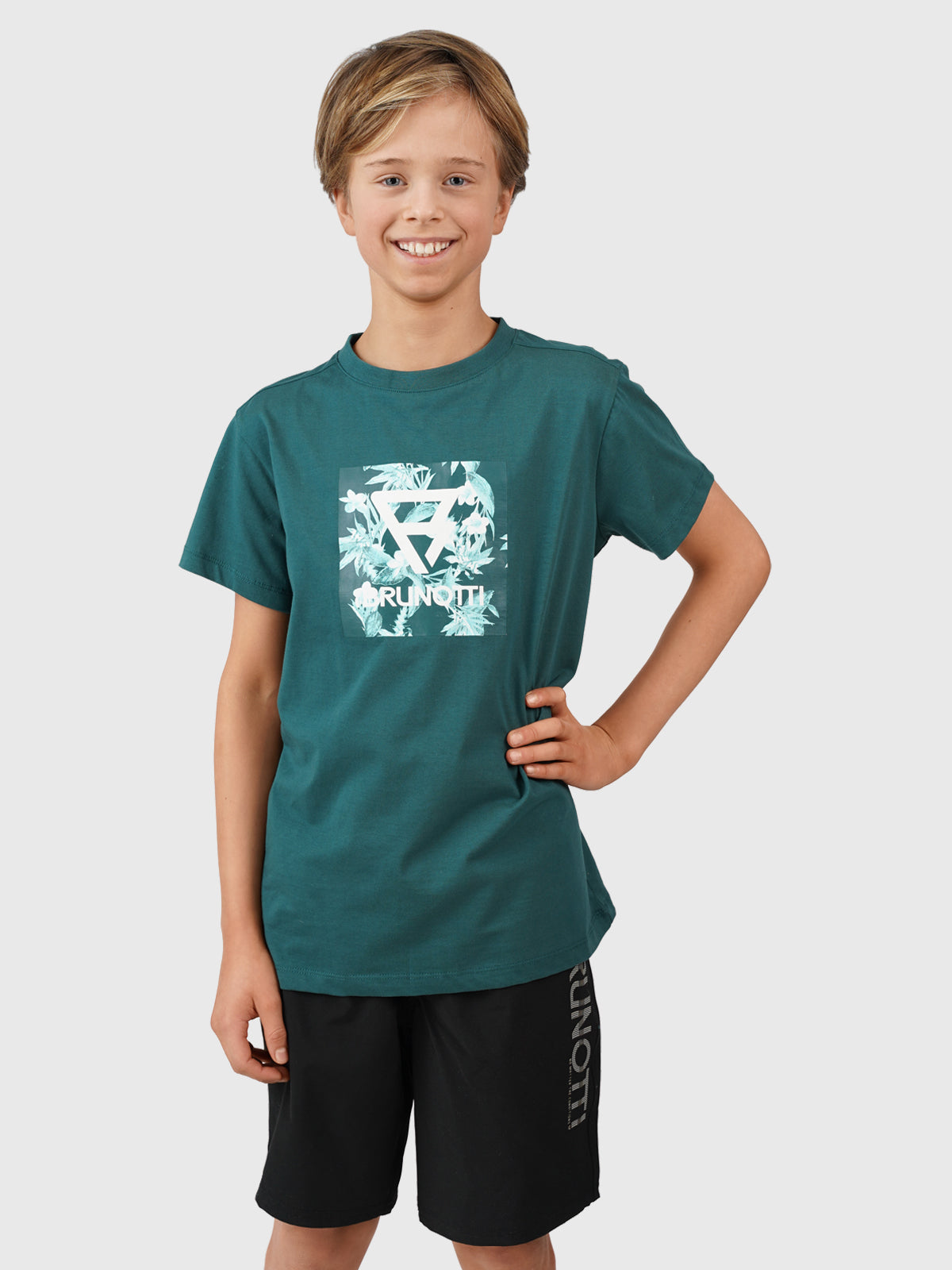 Jahny-Logosquare Jongens T-shirt | Groen