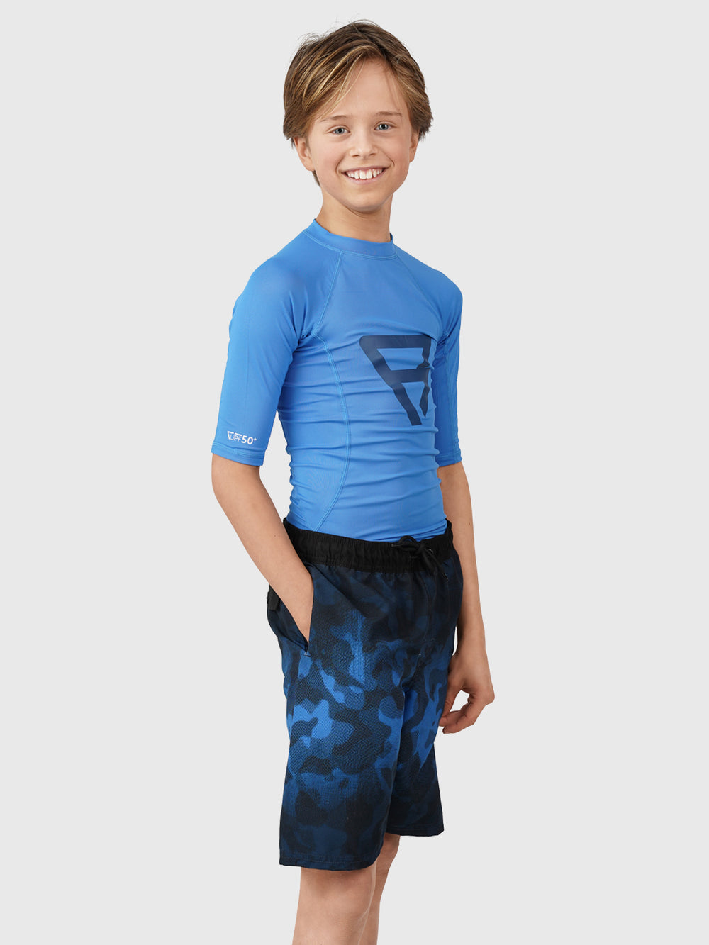 WAVES BLUE PHOTO SUMMER SHORT SLEEVE BOYS T-SHIRT - BLUE main image 0