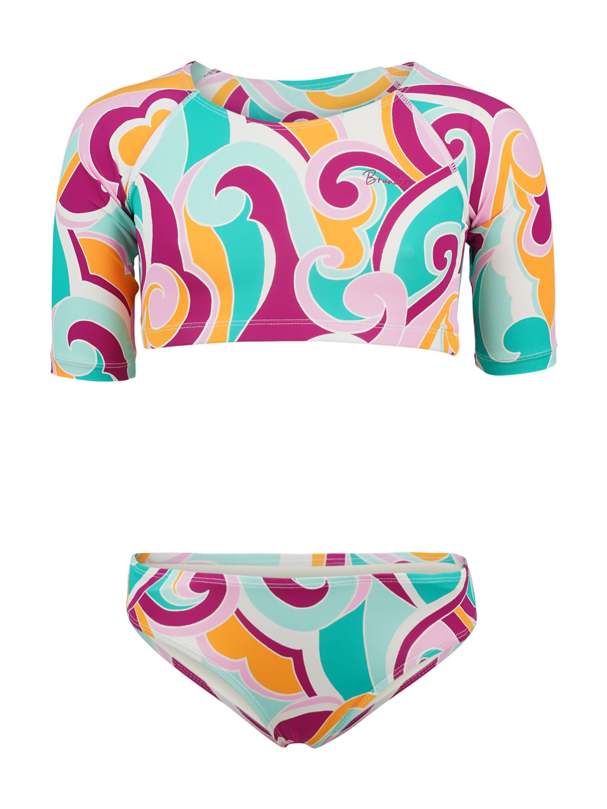 Ames-Swirl Girls Sports Bikini Set | Multi Color