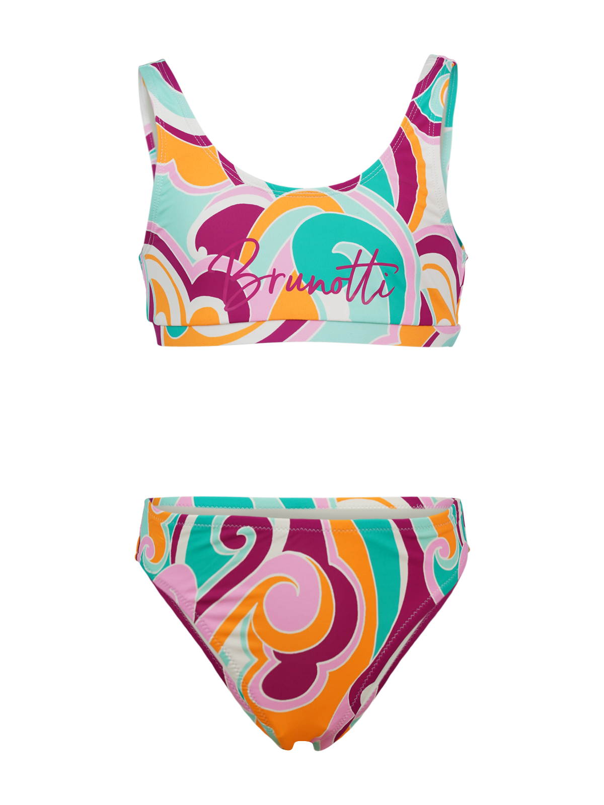 Cruzini-Swirl Mädchen Sports Bikini Set | Multi Color