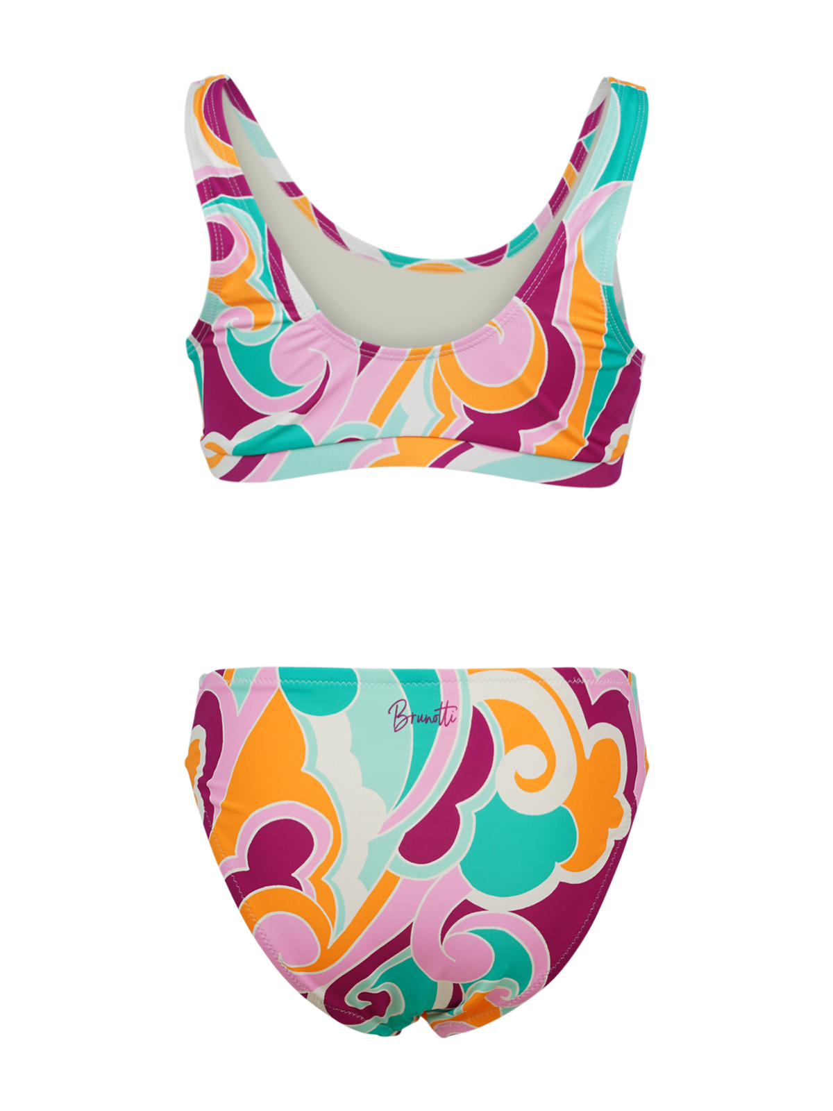 Cruzini-Swirl Meisjes Sport Bikini Set | Multi Color