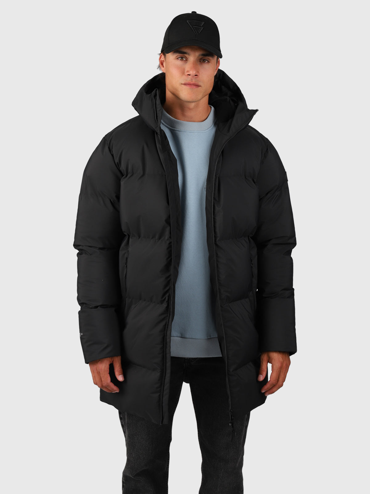 Bigmain Men Long Puffer Jacket | Black