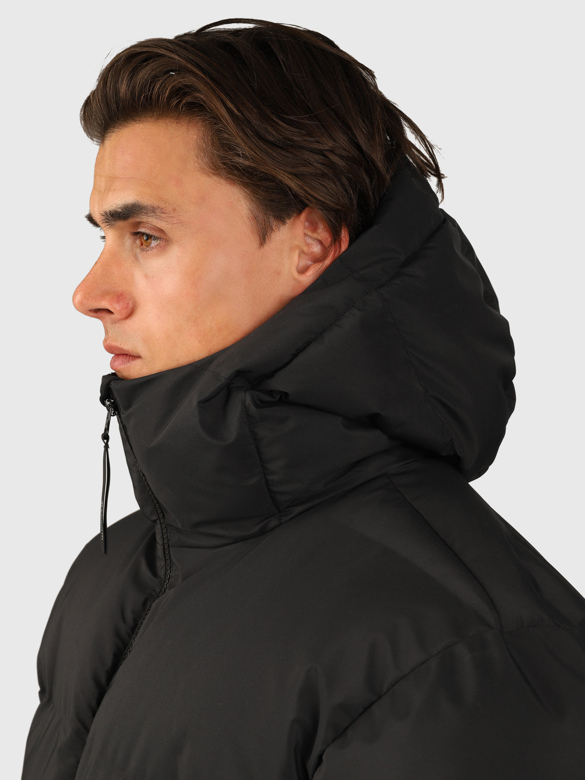 Bigmain Herren Lange Pufferjacke | Schwarz
