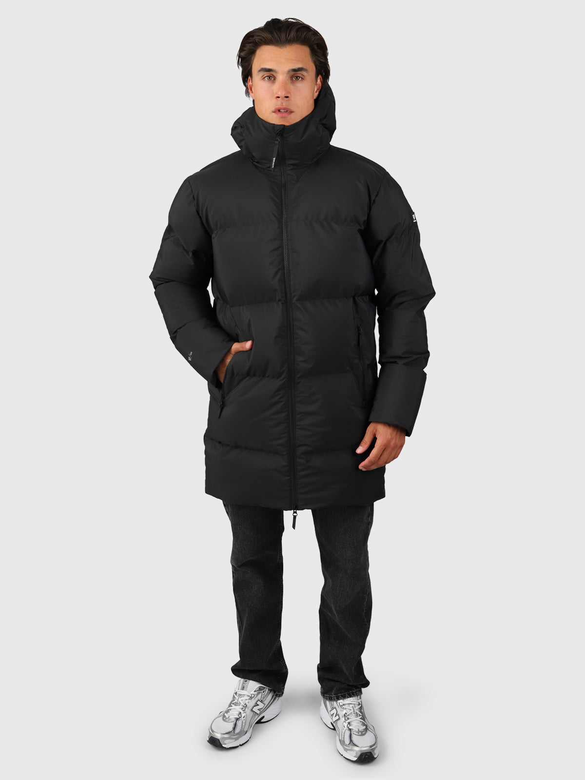 Bigmain Herren Lange Pufferjacke | Schwarz