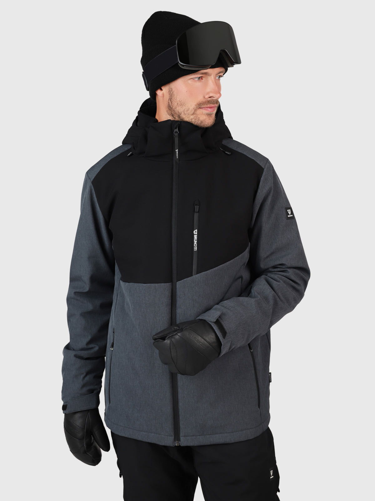 Twinstroke Men Softshell Snow Jacket | Dark Grey Melee