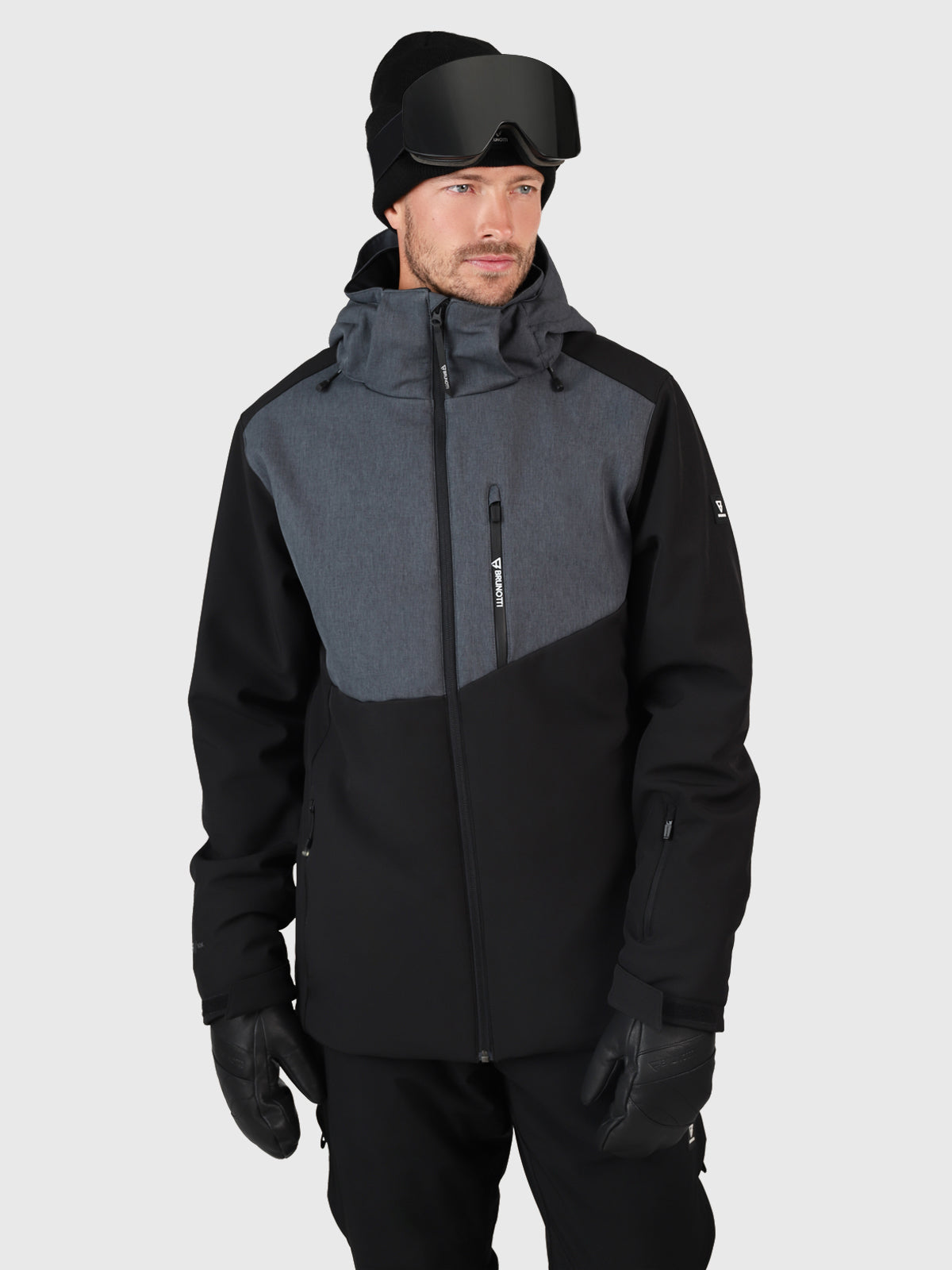 Twinstroke Men Softshell Snow Jacket | Black