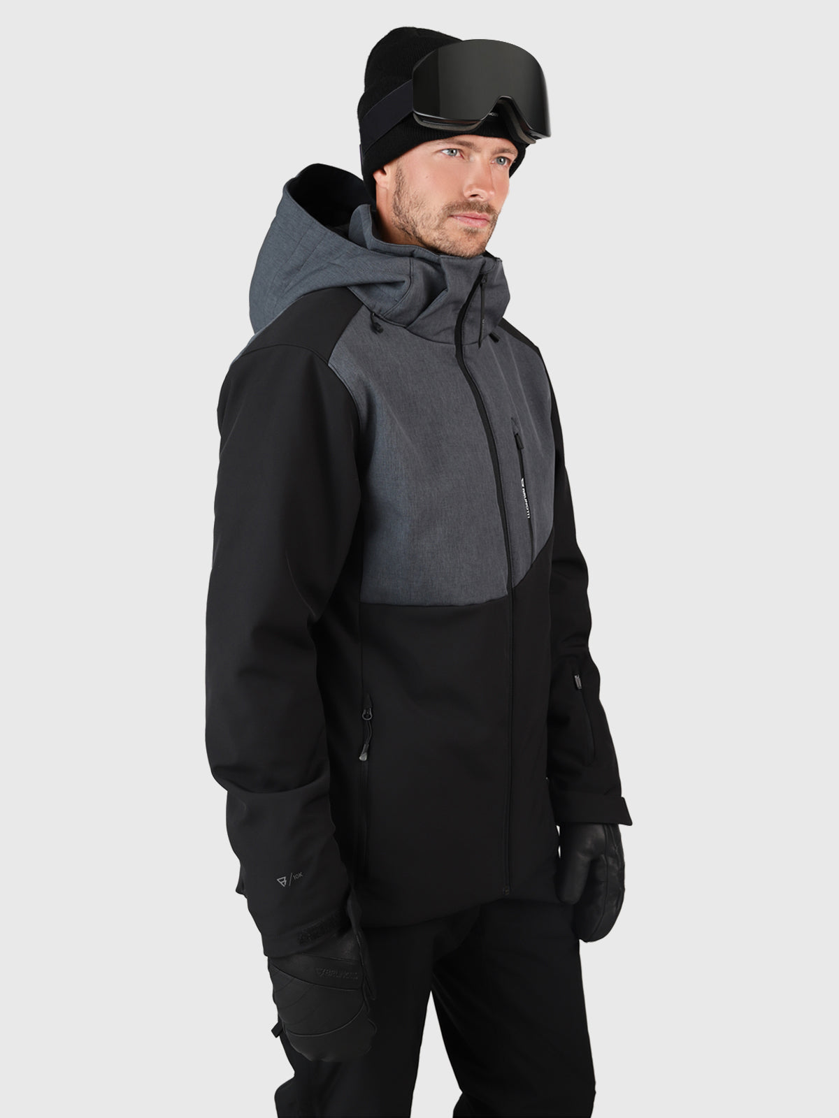 Twinstroke Men Softshell Snow Jacket | Black