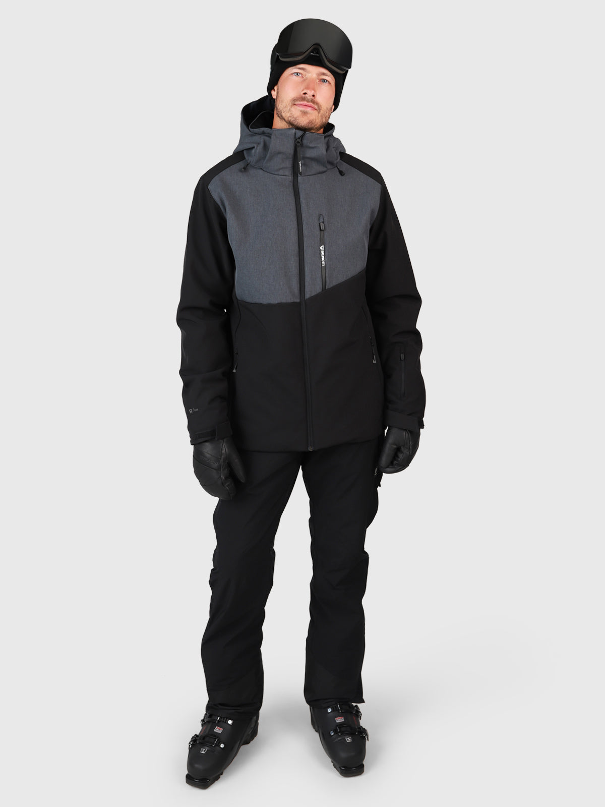 Twinstroke Men Softshell Snow Jacket | Black