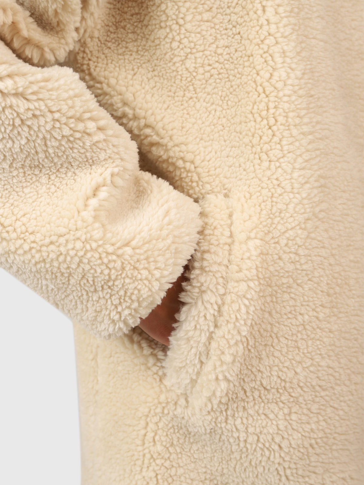 Cervinia Damen Langer Oversized Teddy Fleece Mantel | Canvas