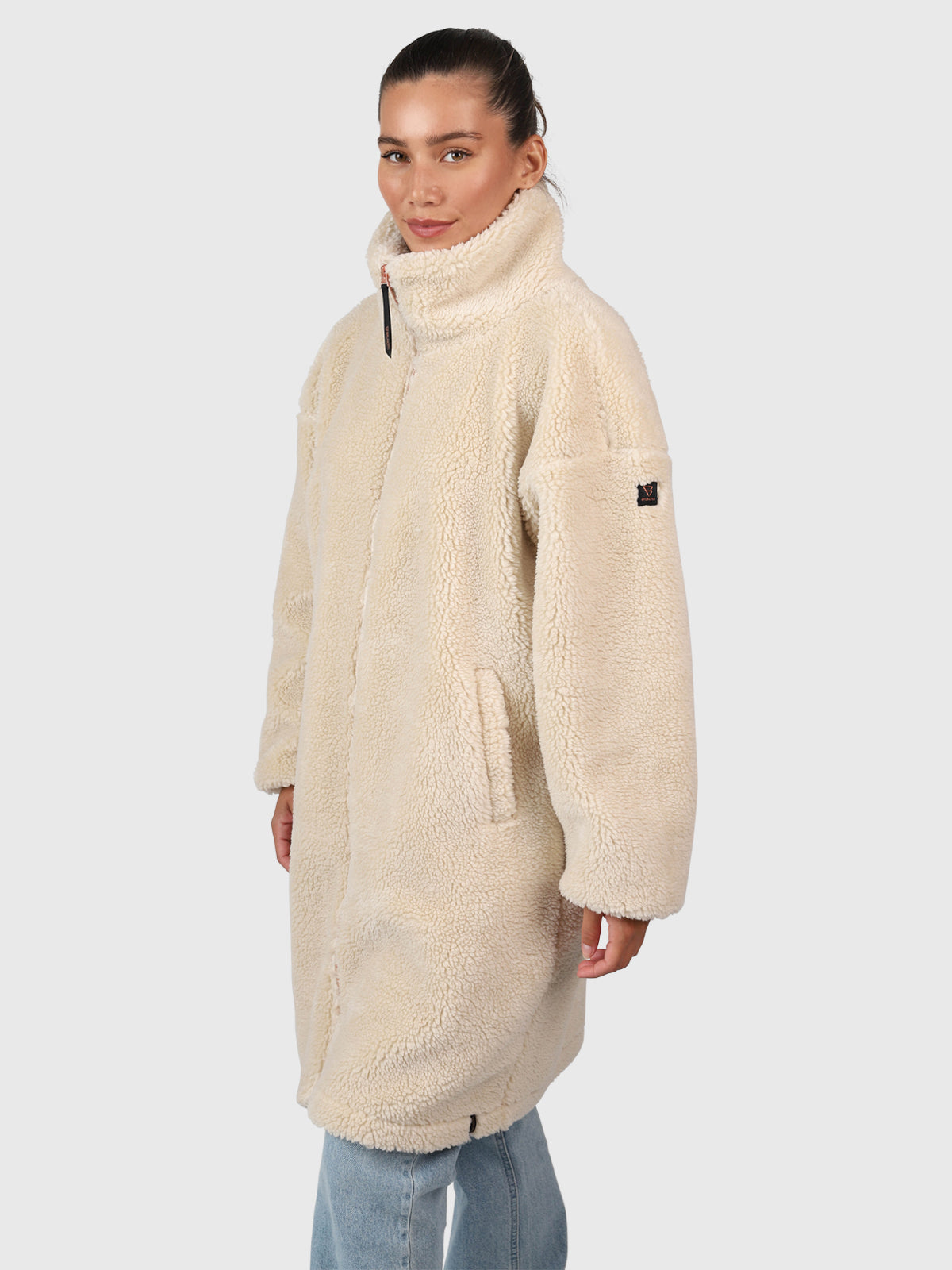 Cervinia Damen Langer Oversized Teddy Fleece Mantel | Canvas