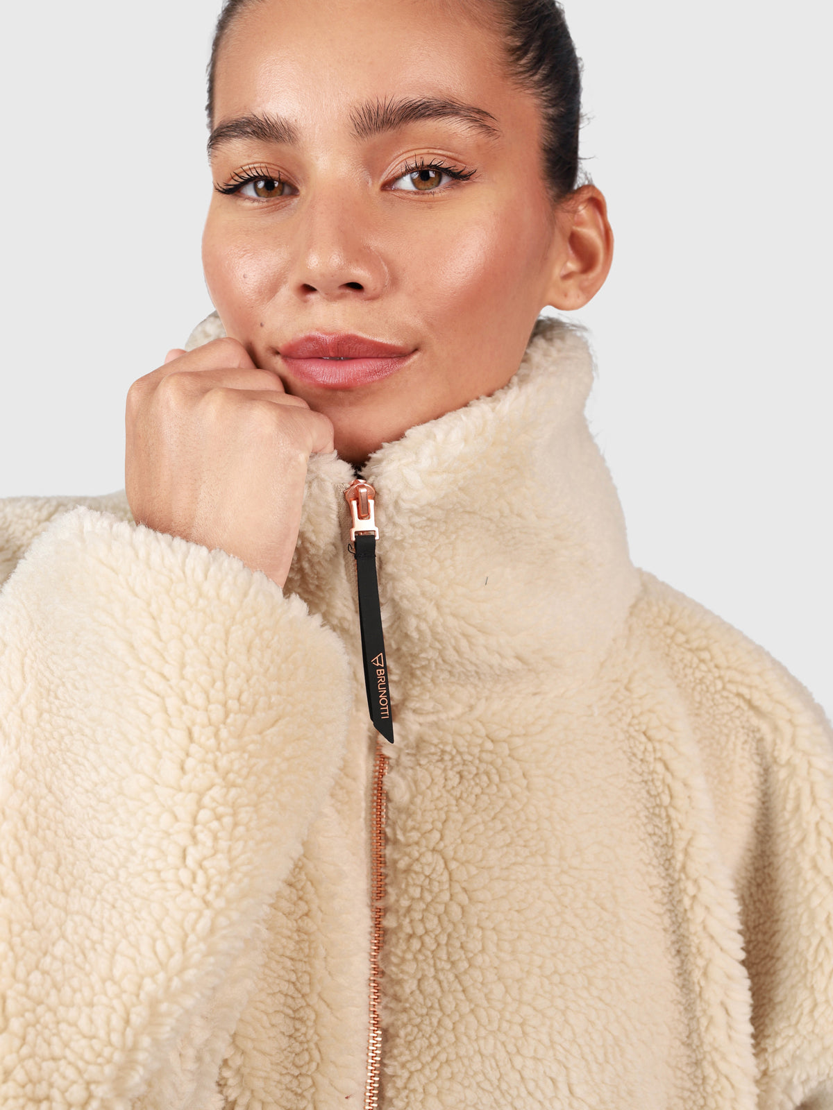 Cervinia Damen Langer Oversized Teddy Fleece Mantel | Canvas