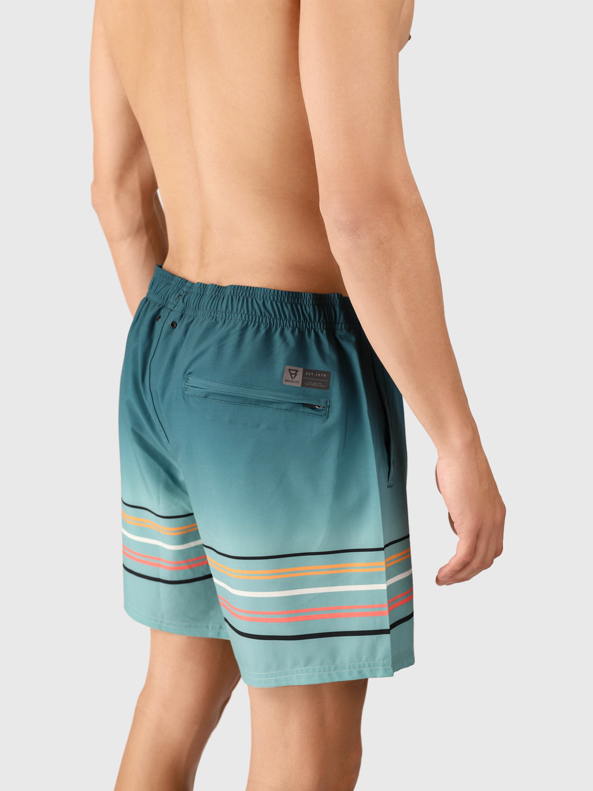 Bru-conic-Stripe Men Swim Shorts | Bottle Green