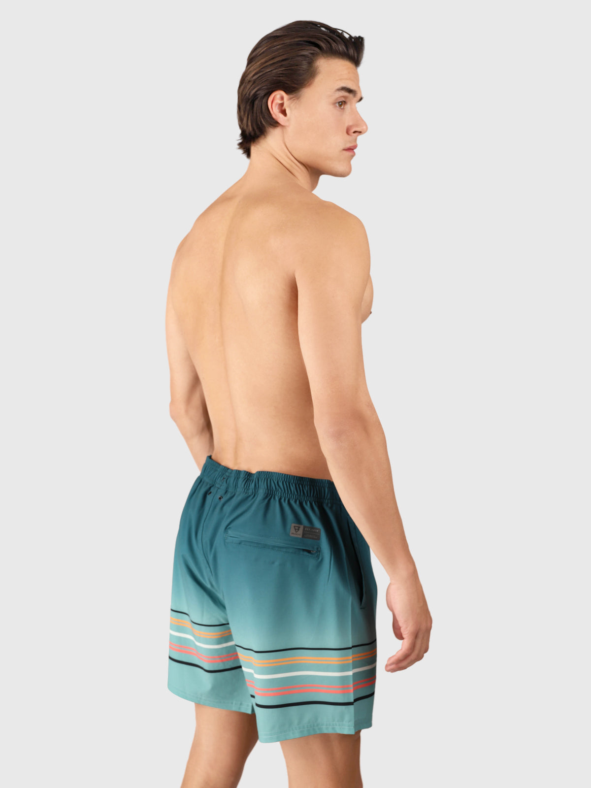 Bru-conic-Stripe Men Swim Shorts | Bottle Green