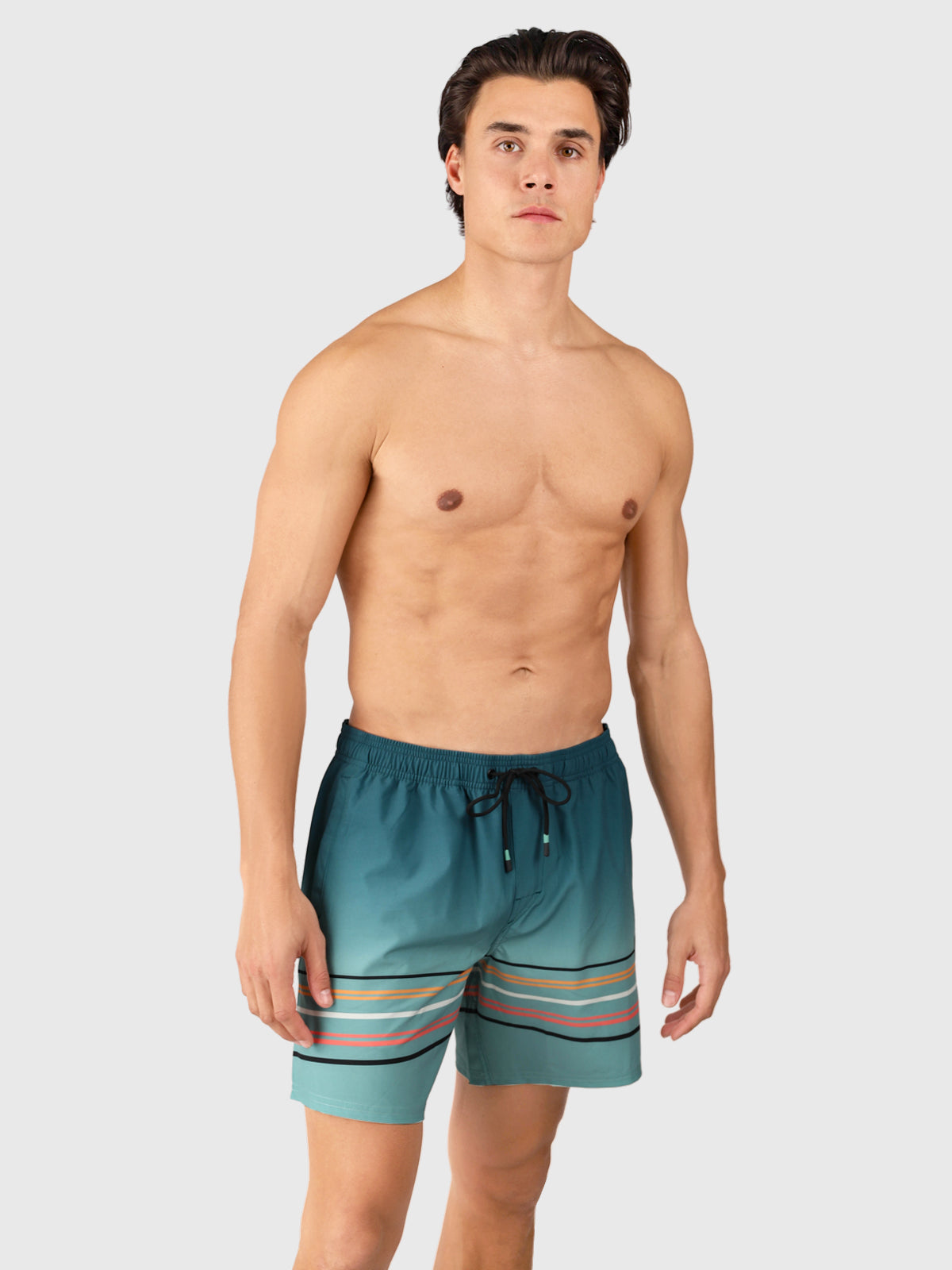 Bru-conic-Stripe Men Swim Shorts | Bottle Green