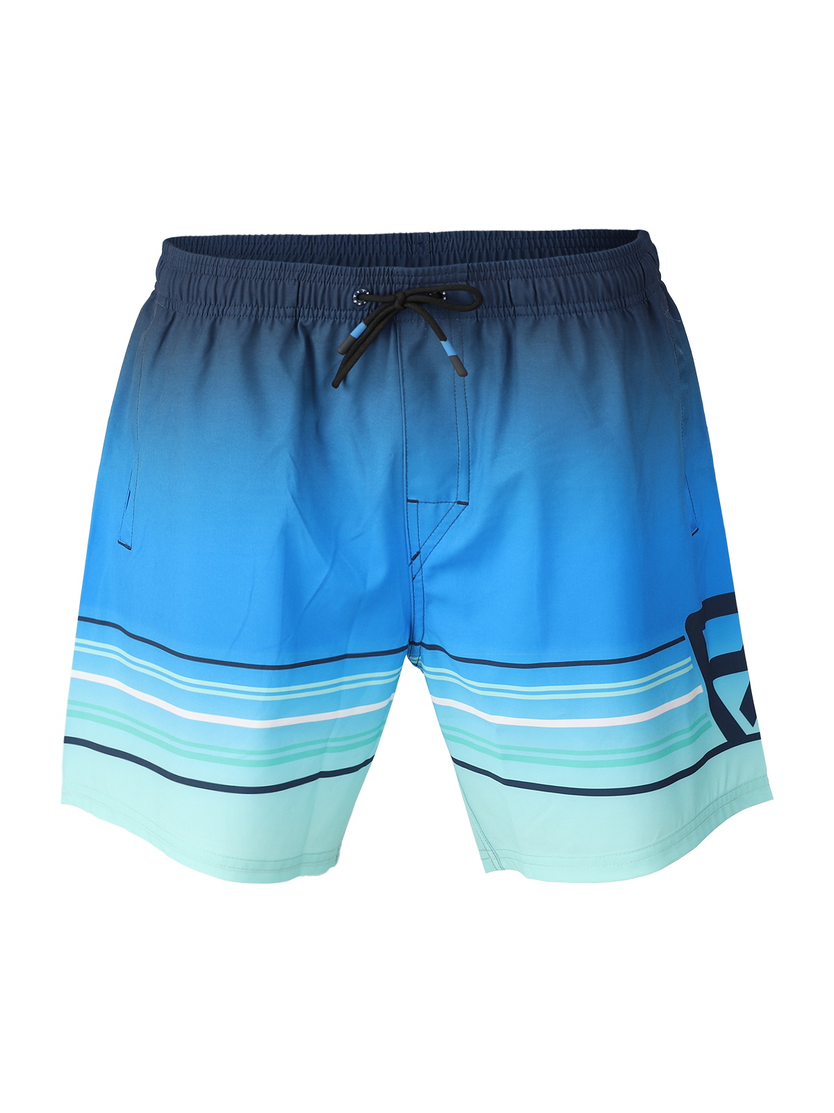 Bru-conic-Stripe Men Swim Shorts | Neon Blue