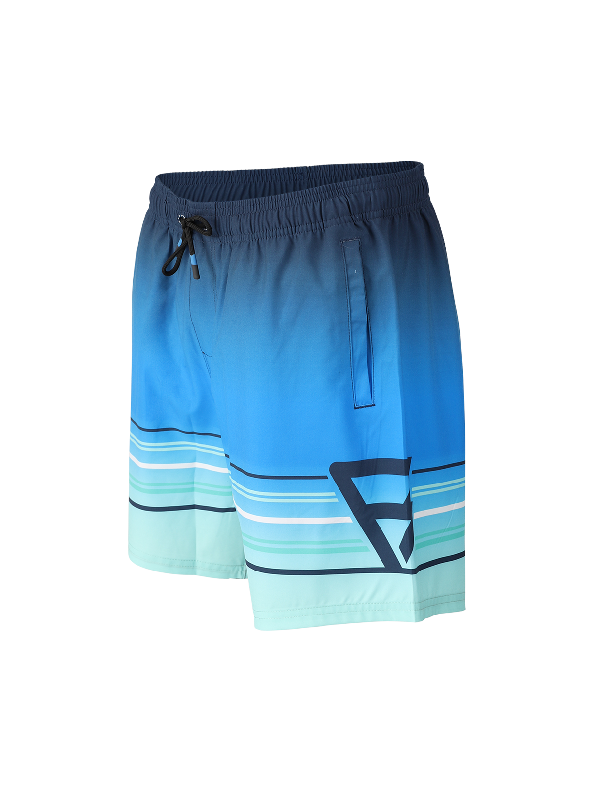 Bru-conic-Stripe Men Swim Shorts | Neon Blue