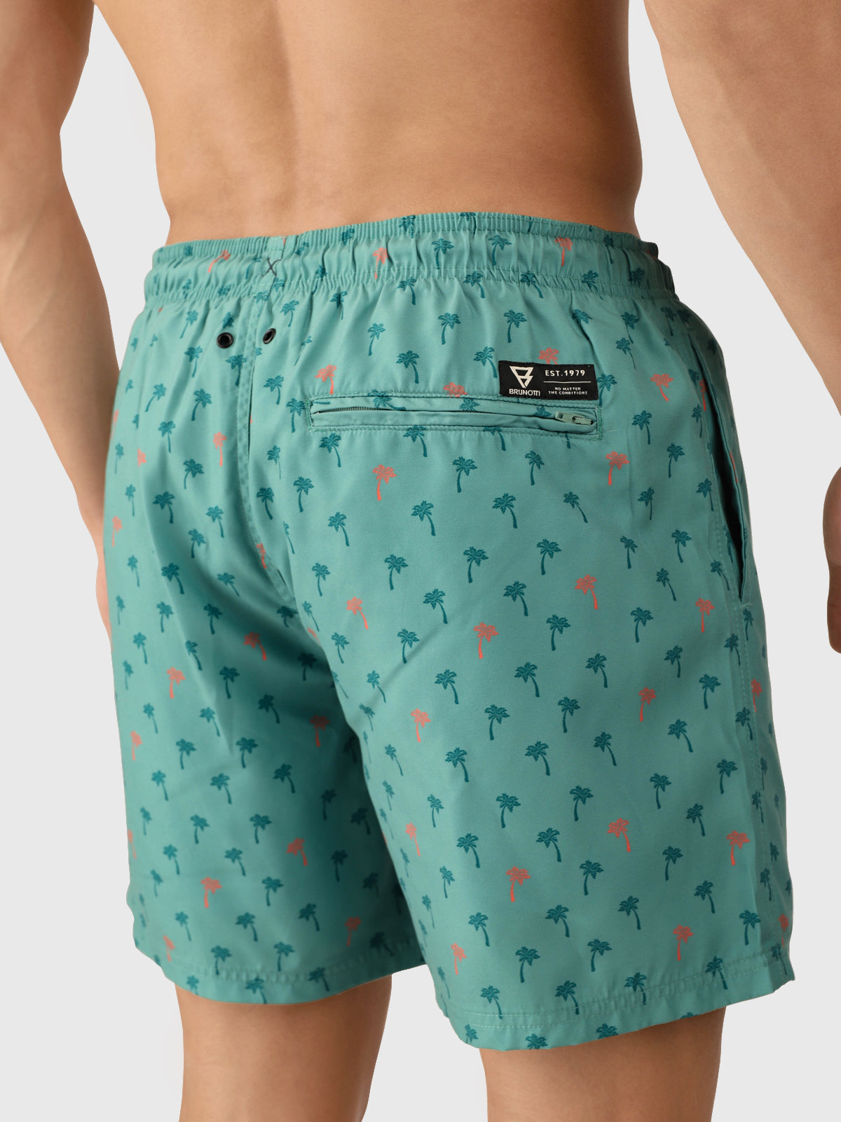 Cester-Mini Men Swim Shorts | Mini Palm Aqua Bottle Green