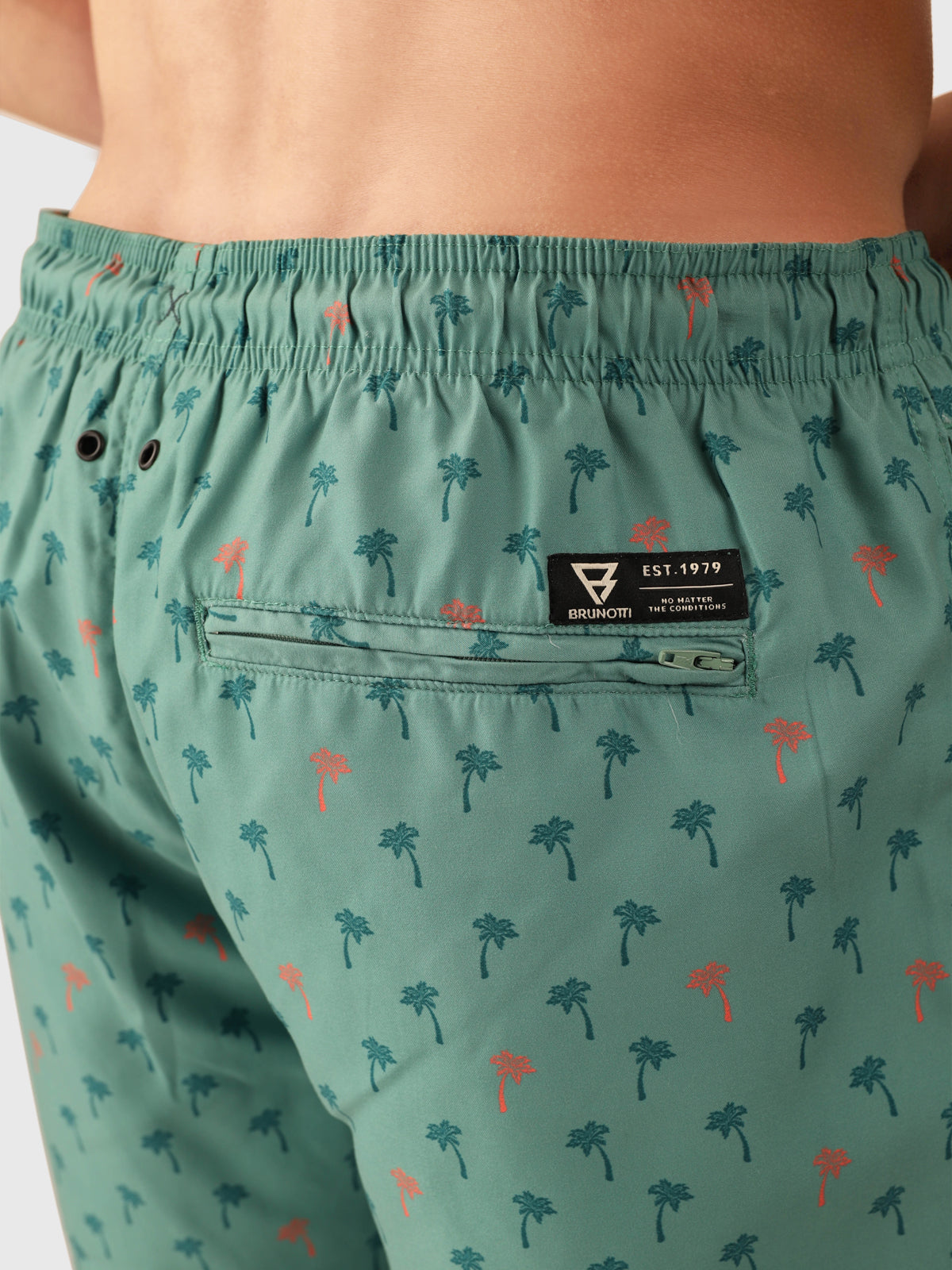 Cester-Mini Men Swim Shorts | Mini Palm Aqua Bottle Green
