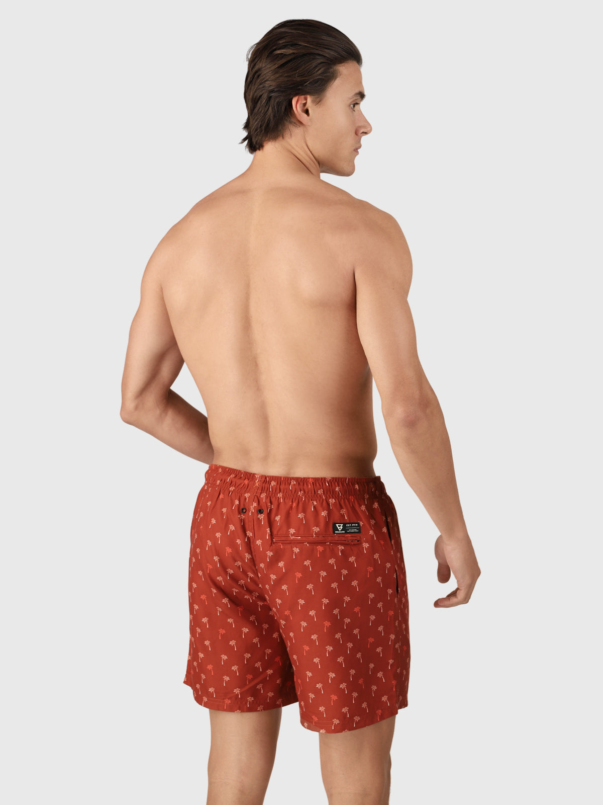 Cester-Mini Men Swim Shorts | Mini Palm Aqua Arabian Spice