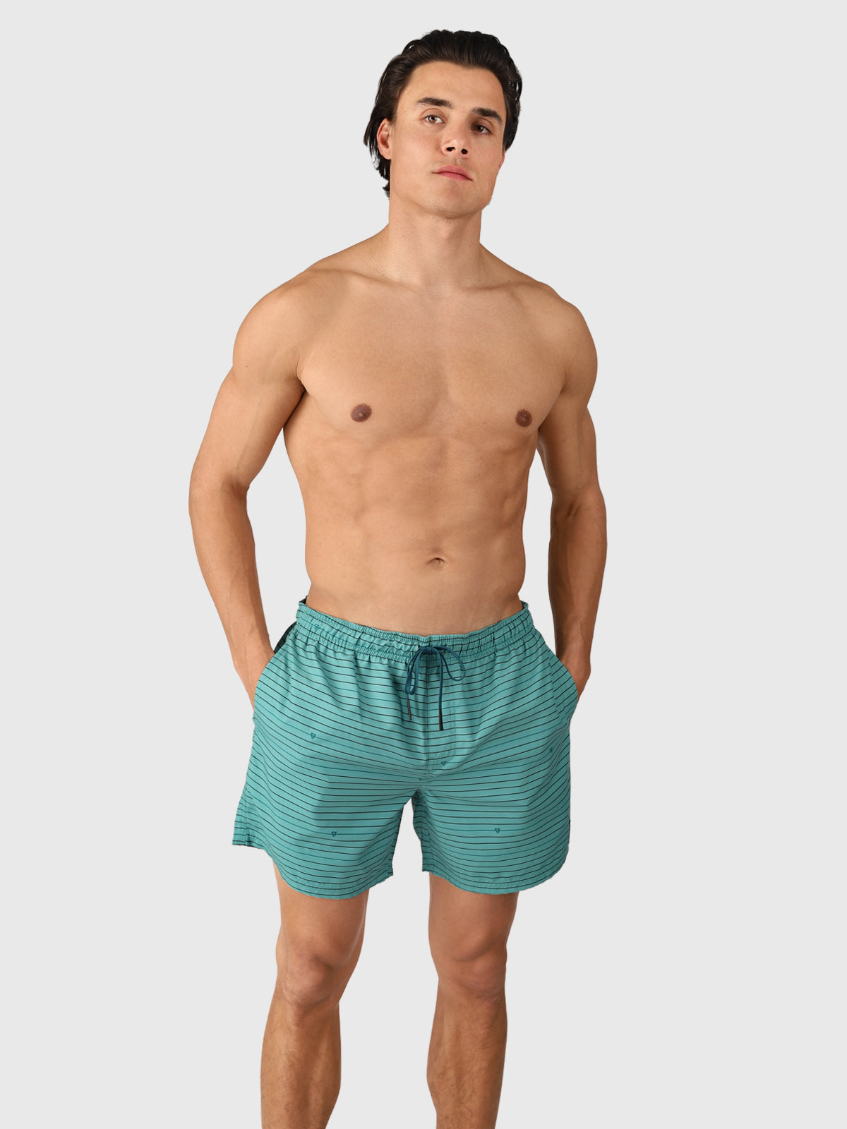 Cester-Stripe Herren Badeshorts | Bottle Green