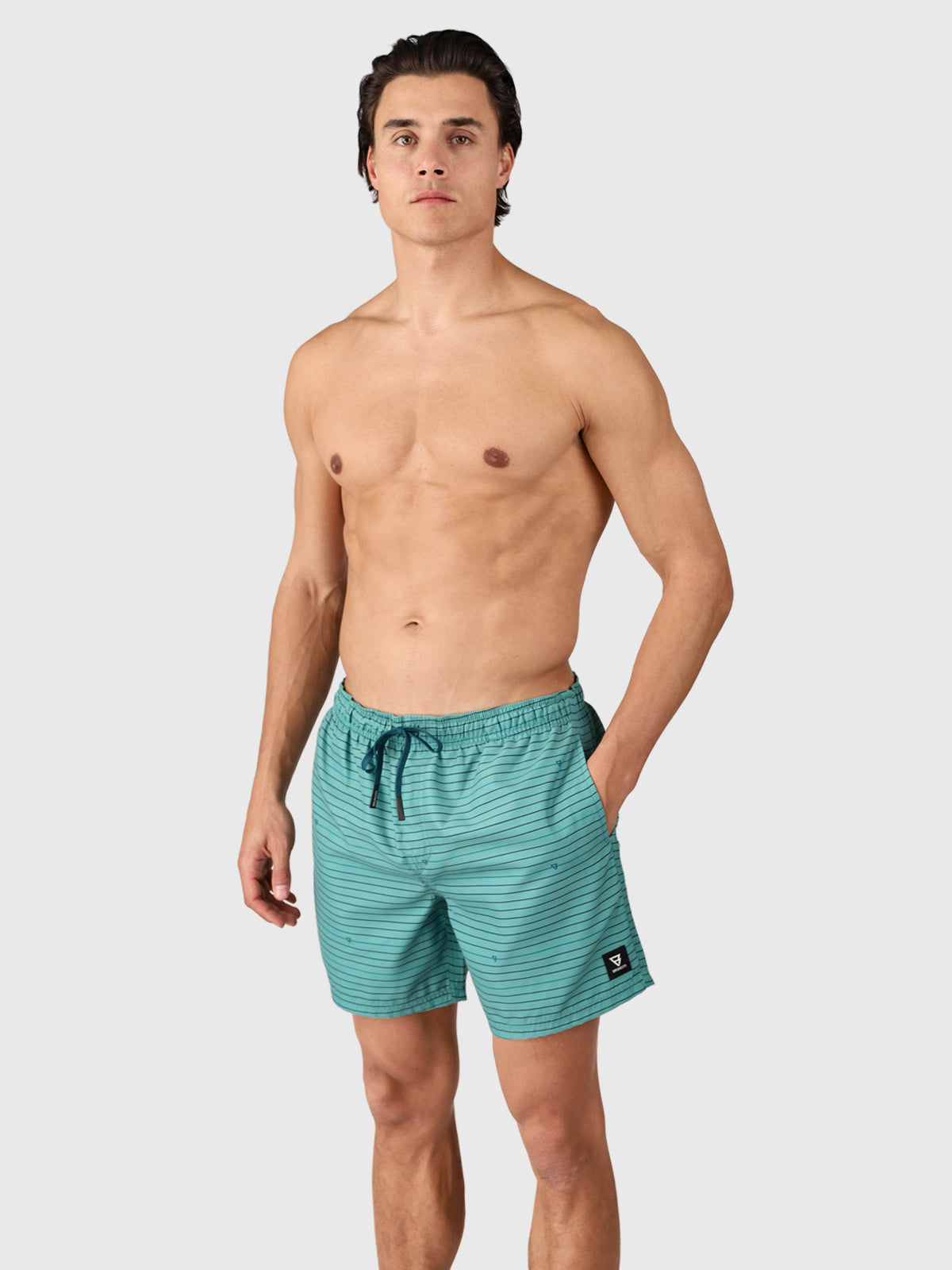 Cester-Stripe Herren Badeshorts | Bottle Green