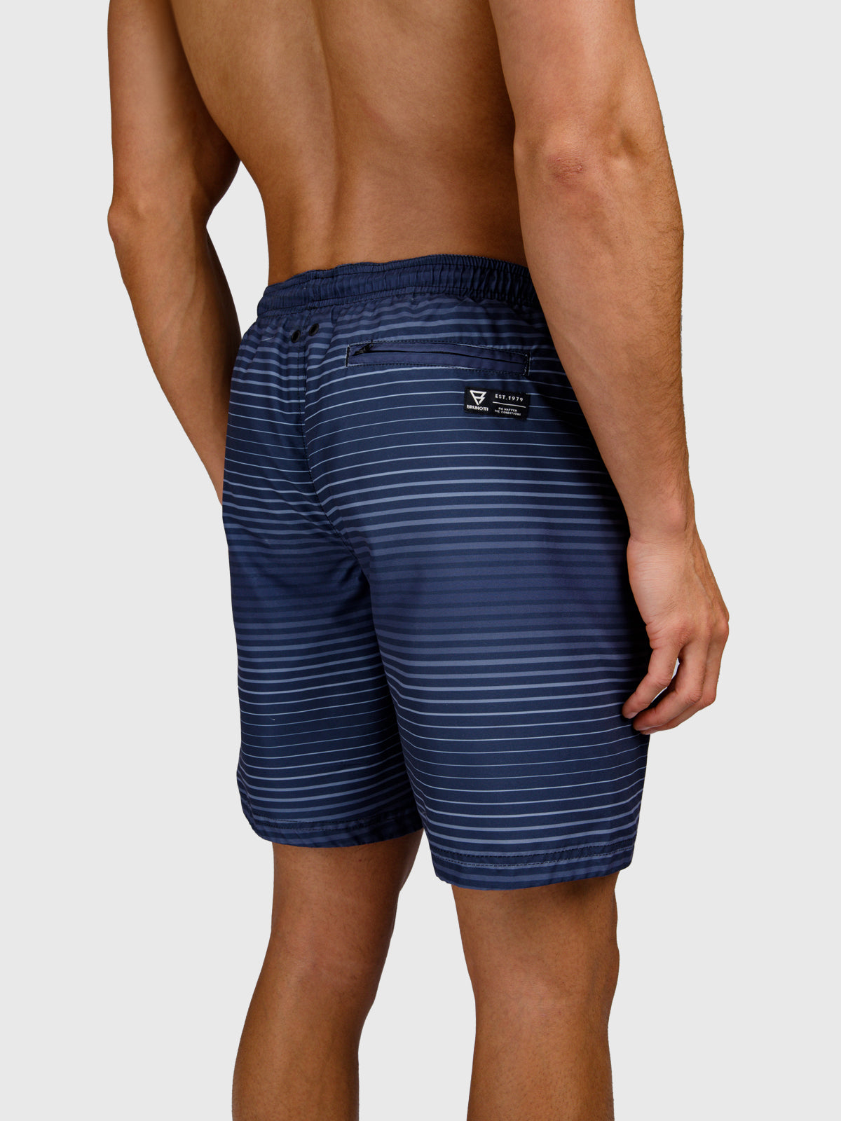 Cester-Stripe Men Swim Shorts | Indigo Blue