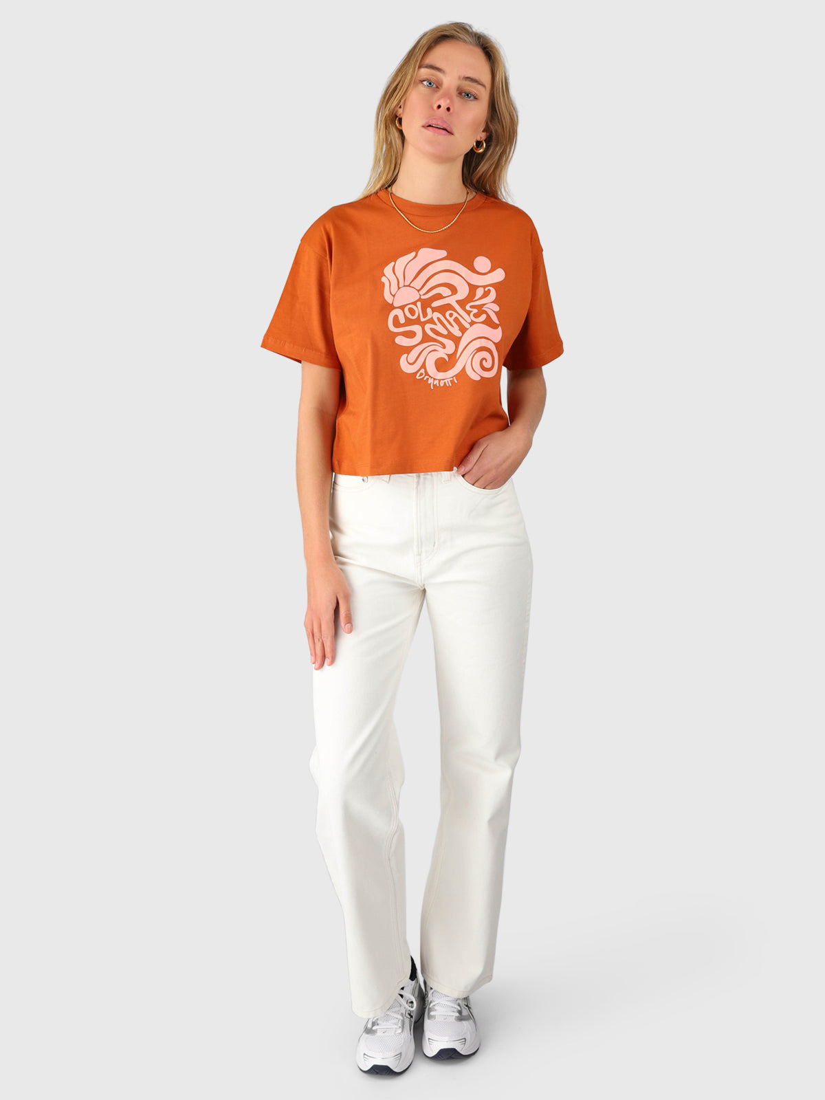 Saeda Dames Boxy T-shirt | Chestnut