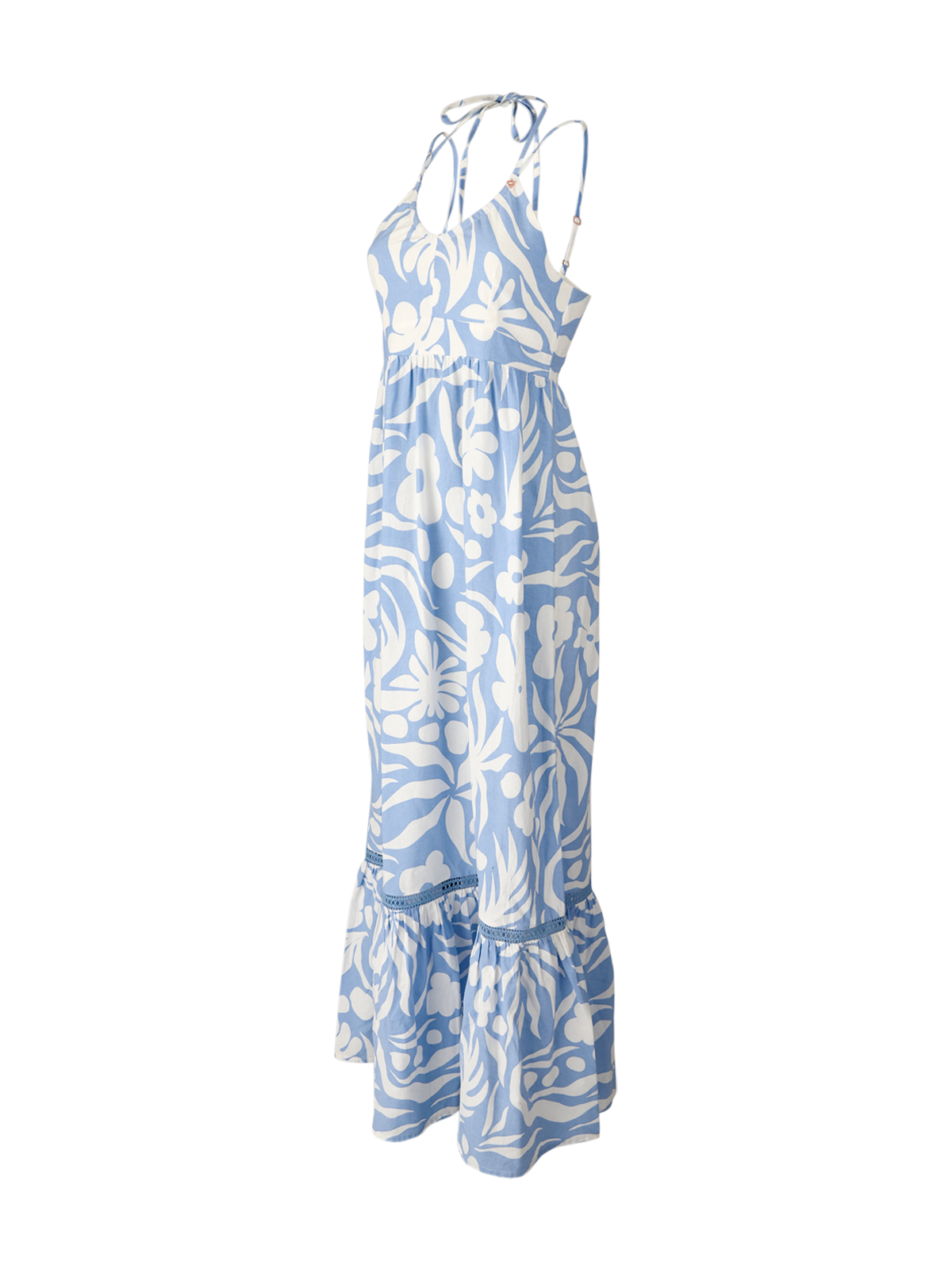 Siena-Floral Swirl Damen Maxi Kleid | Bluebell