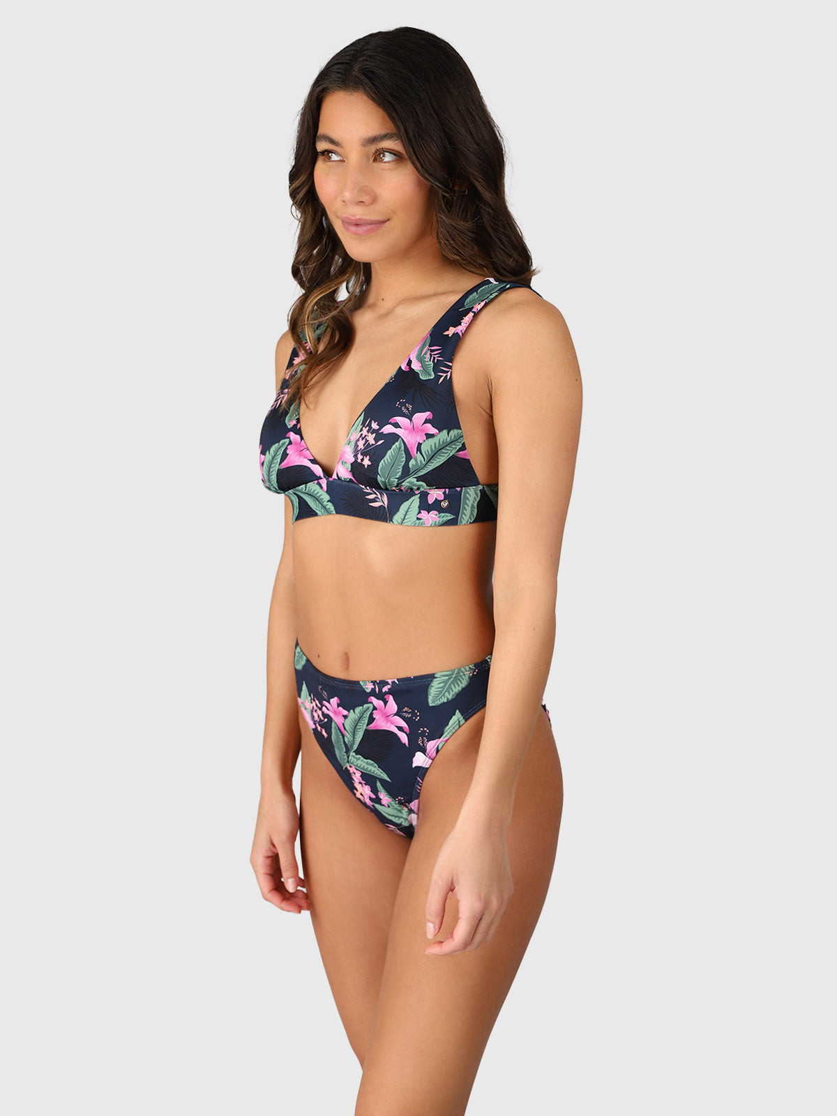 Flores-Tropicana Women Bikini Bottom | Indigo Blue