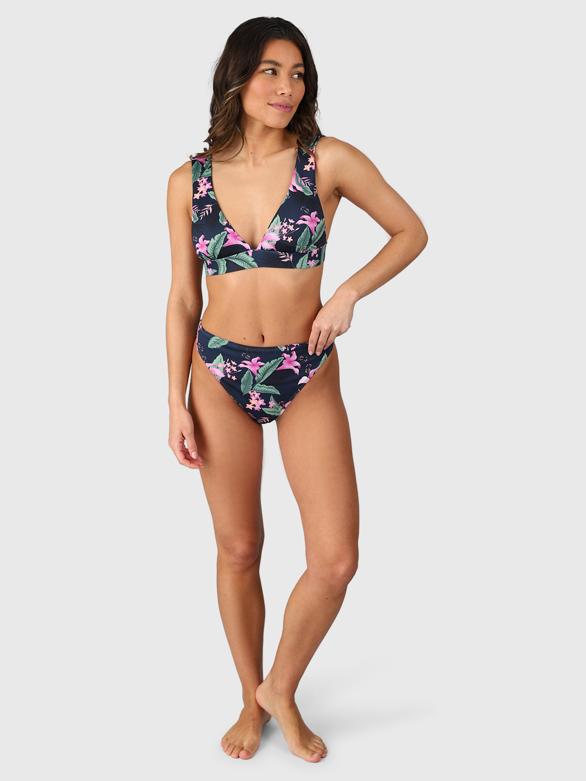 Flores-Tropicana Women Bikini Bottom | Indigo Blue