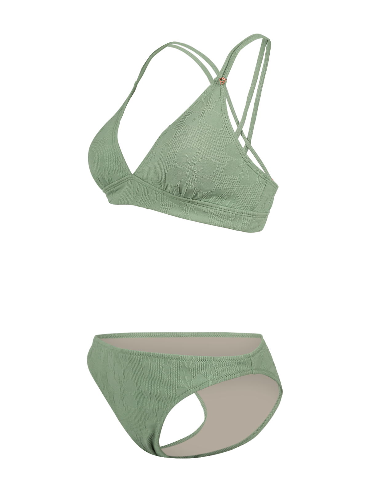 Delphine-Jacquard Dames Bralette Bikini | Eucalyptus