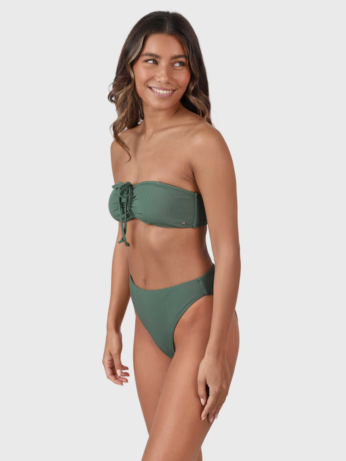 Selas-Rib Damen Bandeau Bikini Set | Juniper