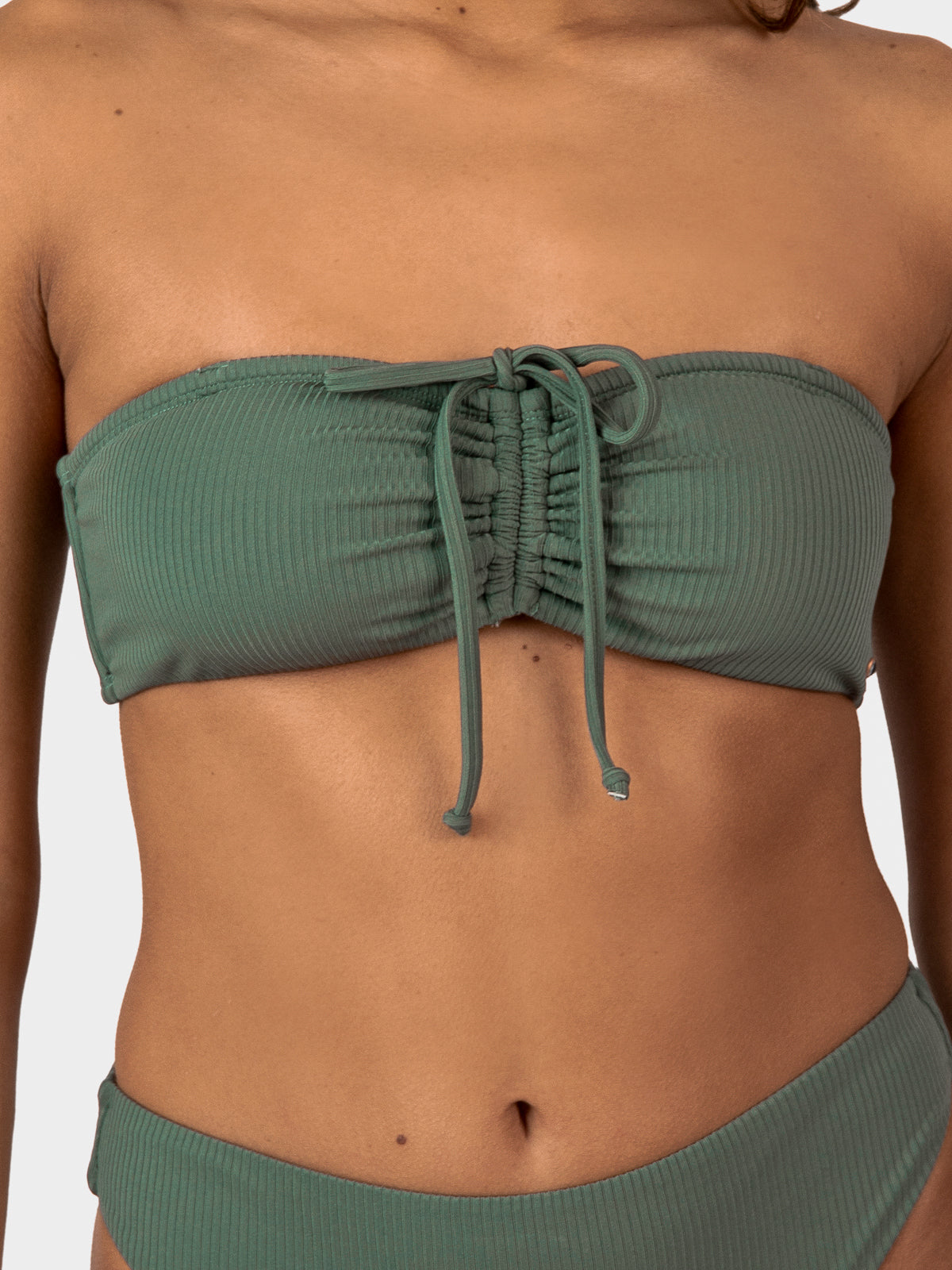 Selas-Rib Damen Bandeau Bikini Set | Juniper