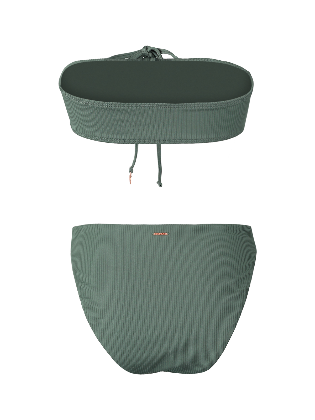 Selas-Rib Damen Bandeau Bikini Set | Juniper