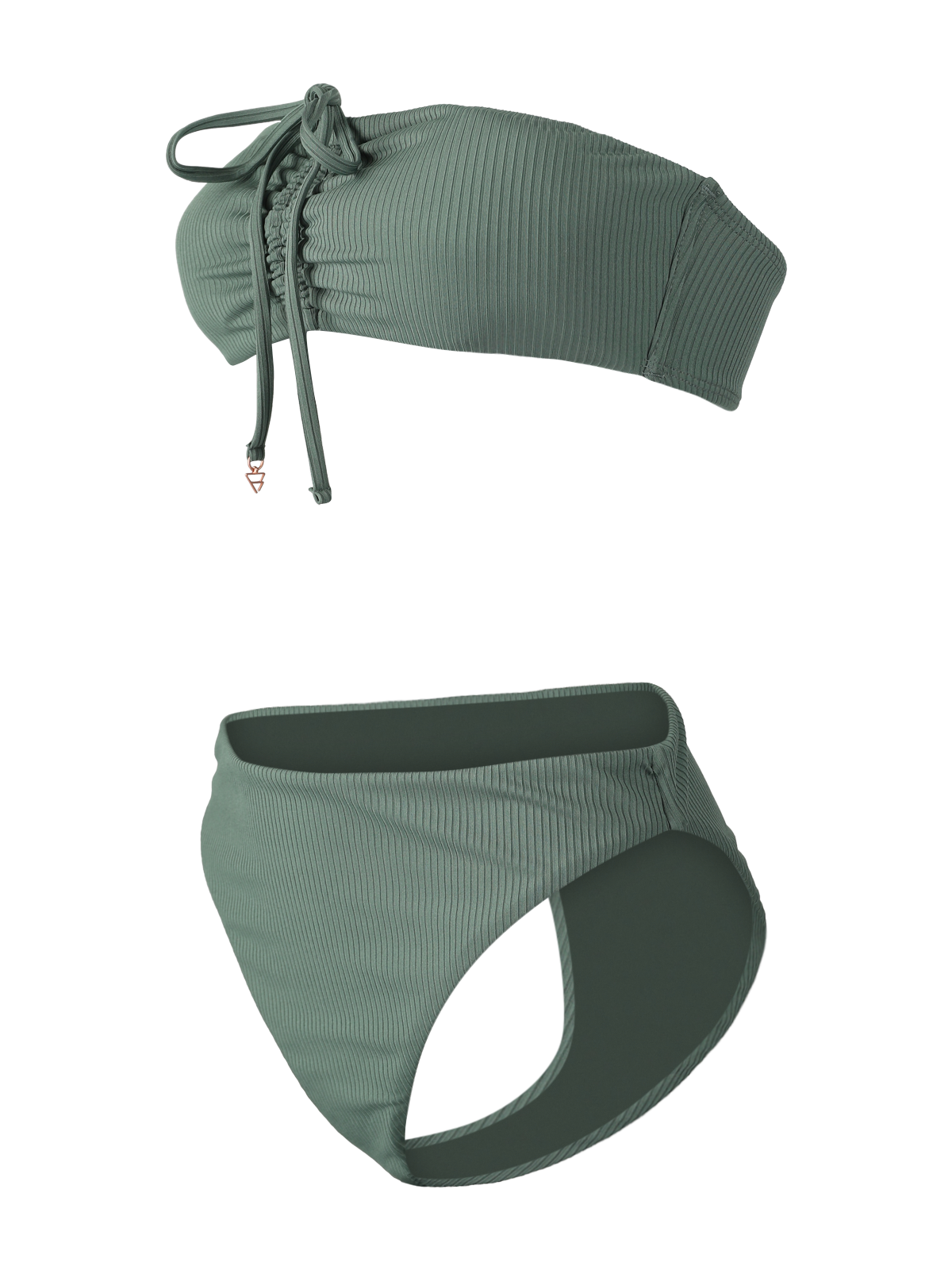 Selas-Rib Damen Bandeau Bikini Set | Juniper