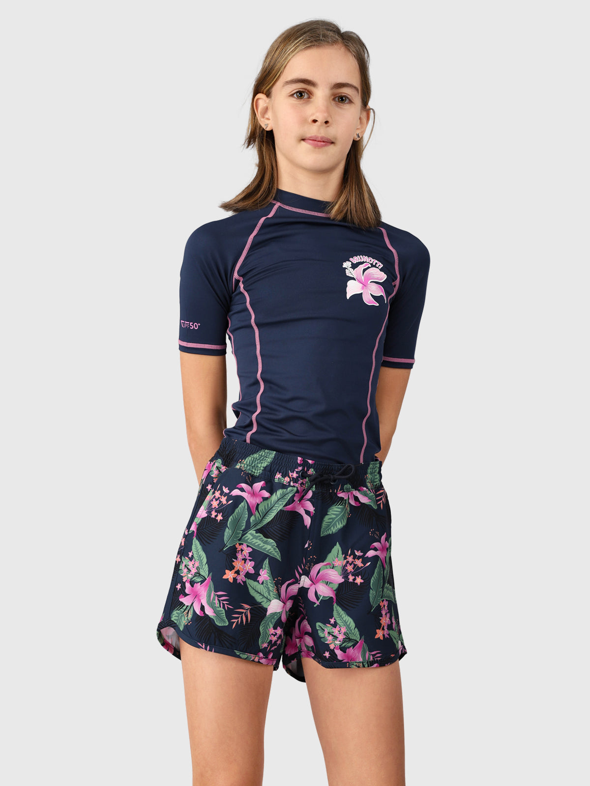 Tulya-Tropicana Girls Swim Shorts | Indigo Blue
